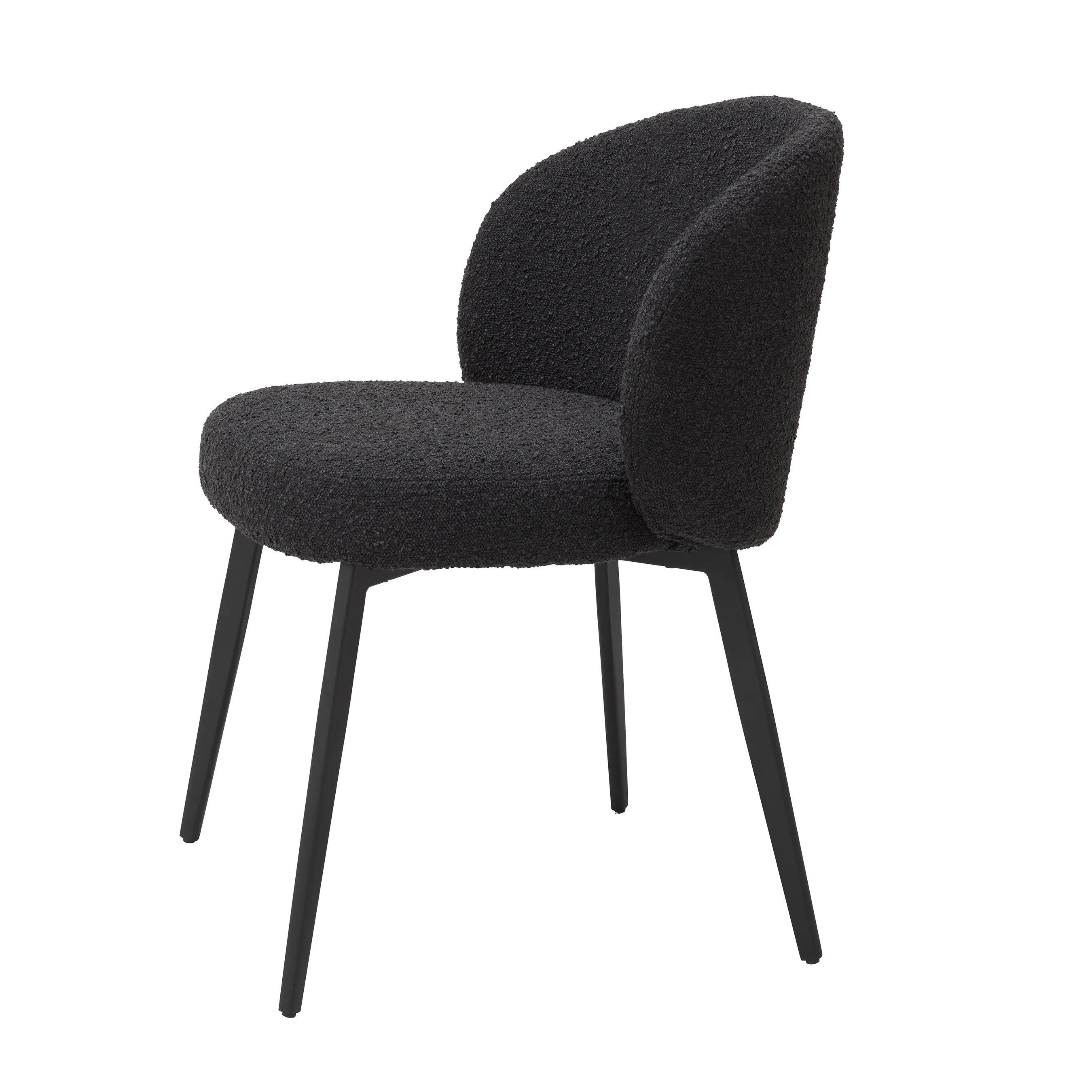 Zestaw krzeseł w tkaninie boucle LLOYD czarny – tkanina bouclé, Eichholtz