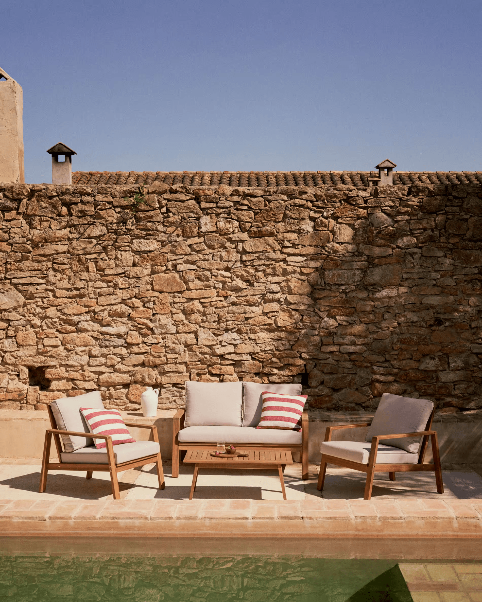 Zestaw mebli ogrodowych FRARES lite drewno akacjowe La Forma Eye on Design