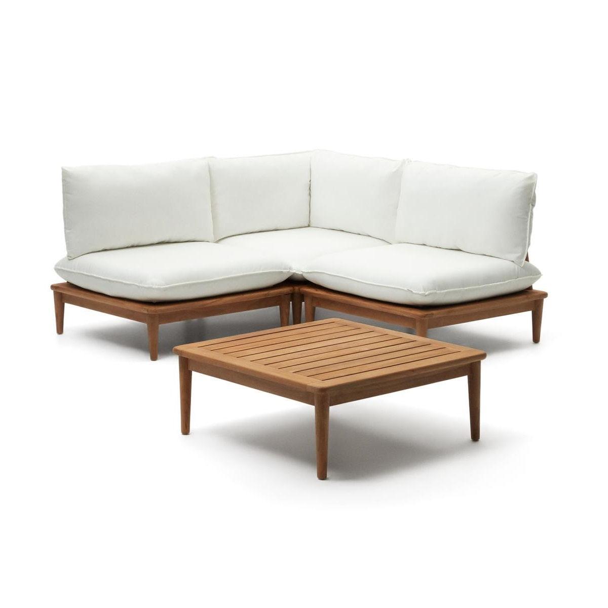 Zestaw ogrodowy z 3-osobowym narożnikiem modułowym PORTITXOL lite drewno tekowe La Forma Eye on Design