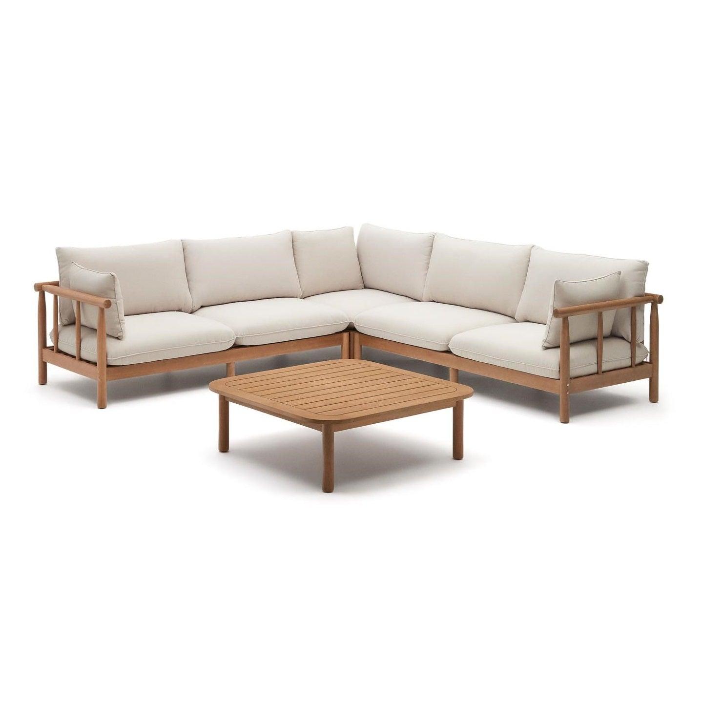 Zestaw ogrodowy z narożnikiem SACOVA lite drewno eukaliptusowe La Forma Eye on Design