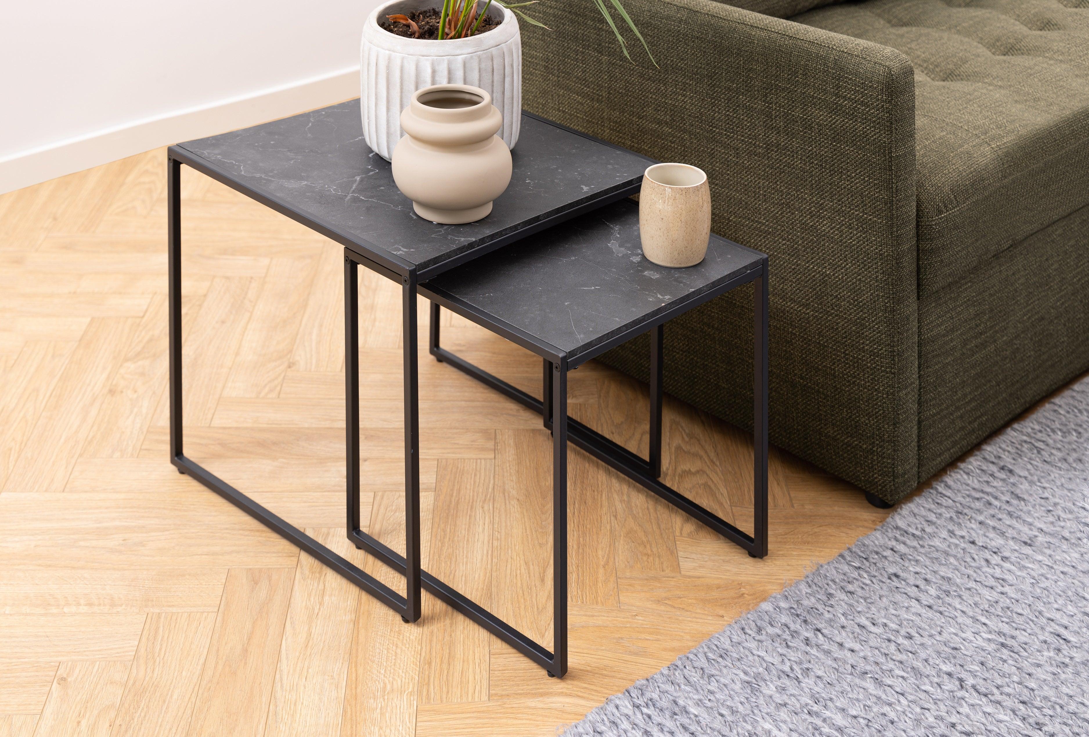 Zestaw stolików INFINITY czarny marmur Home Essentials Eye on Design