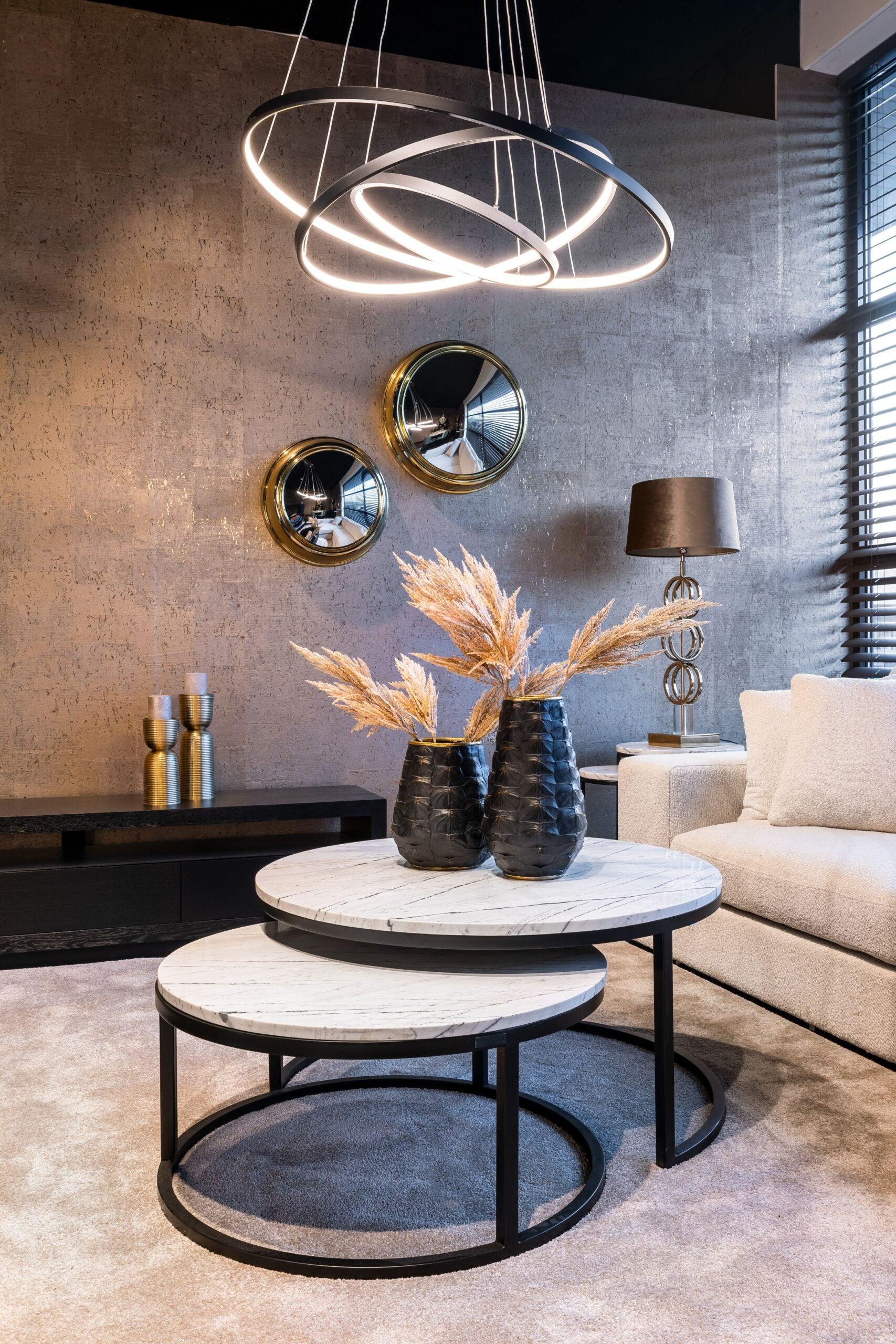 Zestaw stolików kawowych LEXINGTON biały Richmond Interiors Eye on Design