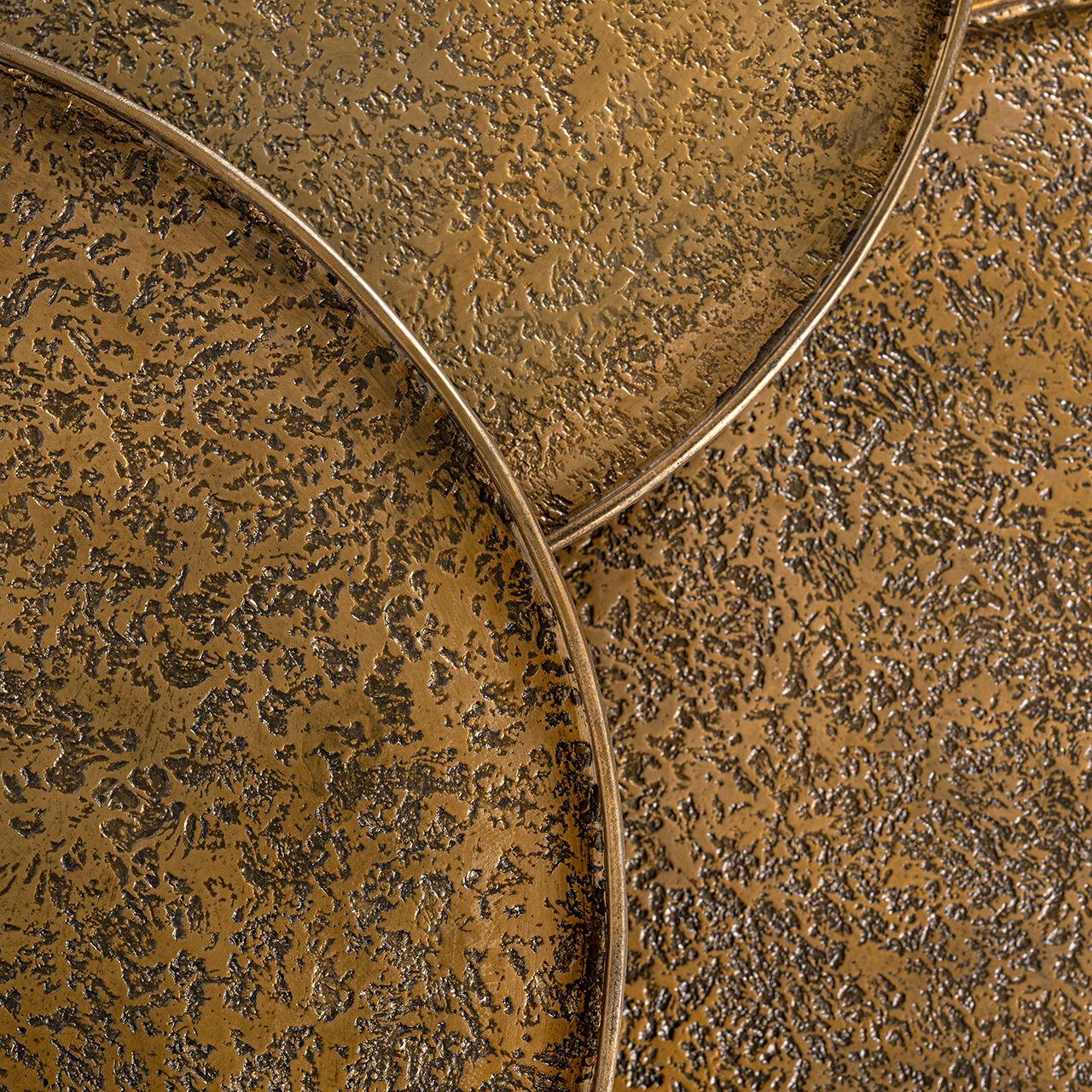 Zestaw stolików kawowych LUTON antyczny mosiądz Richmond Interiors Eye on Design