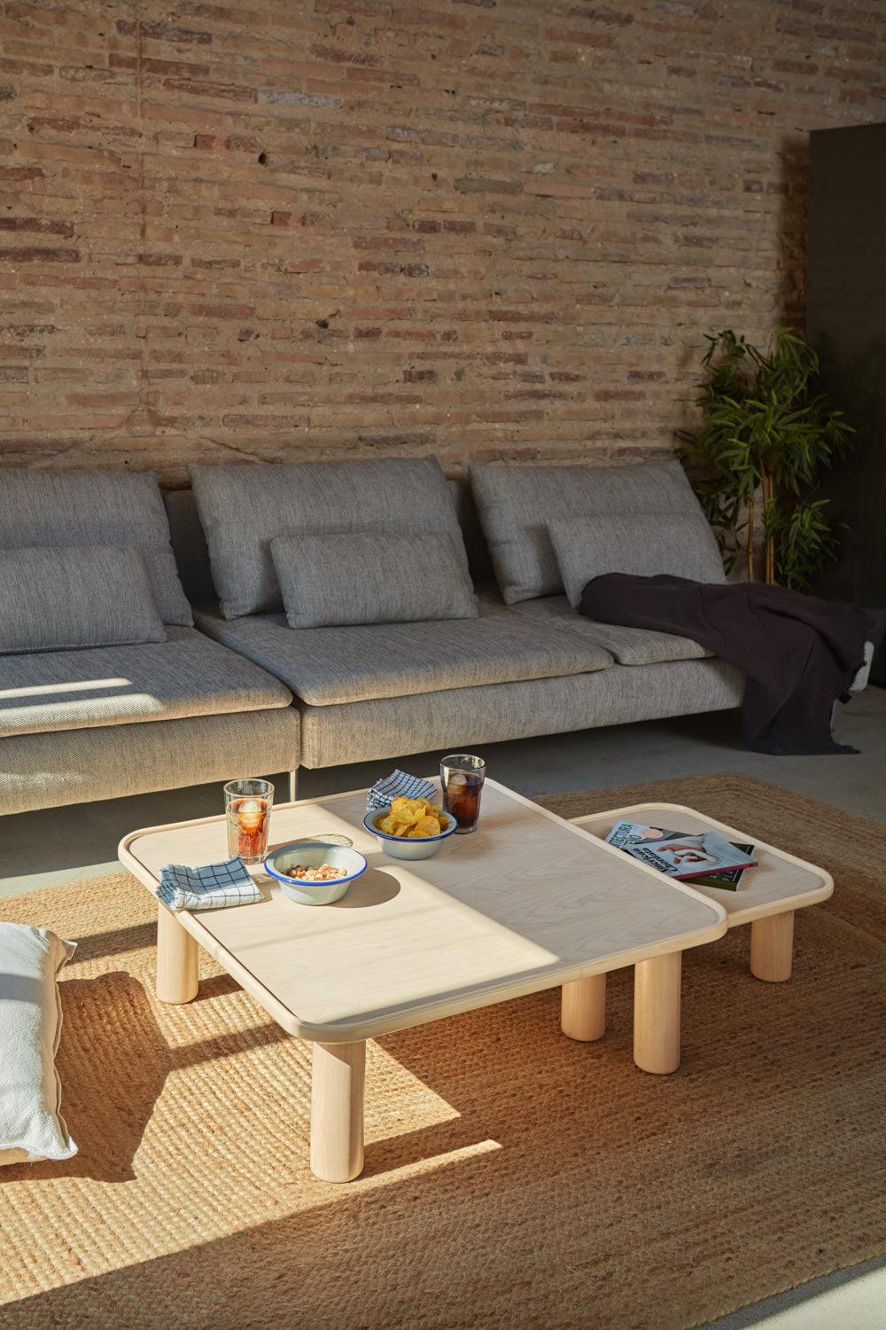 Zestaw stolików kawowych NEST fornir i lite drewno – Teulat