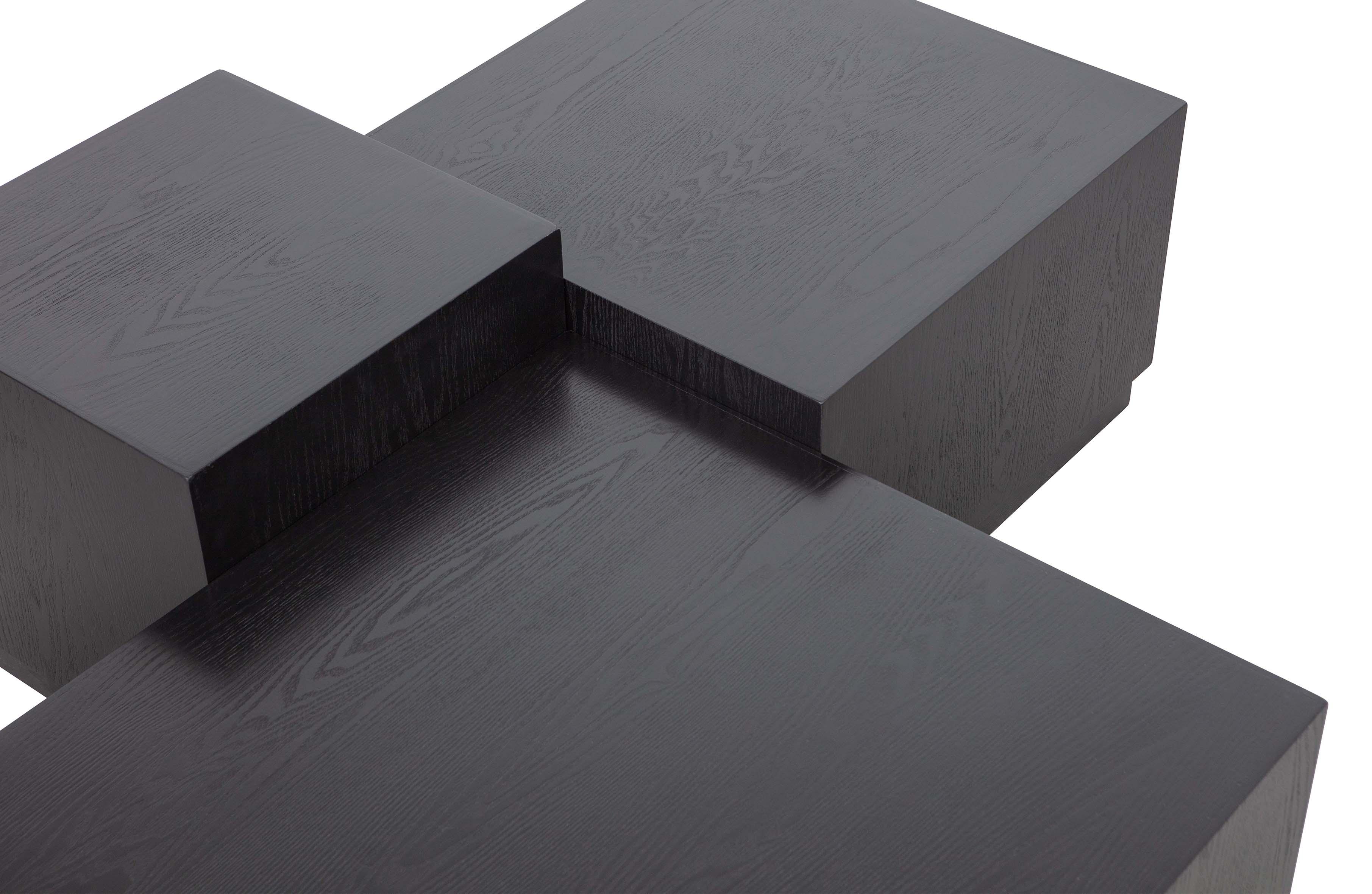 Zestaw stolików kawowych PIM czarne drewno Woood Exclusive Eye on Design