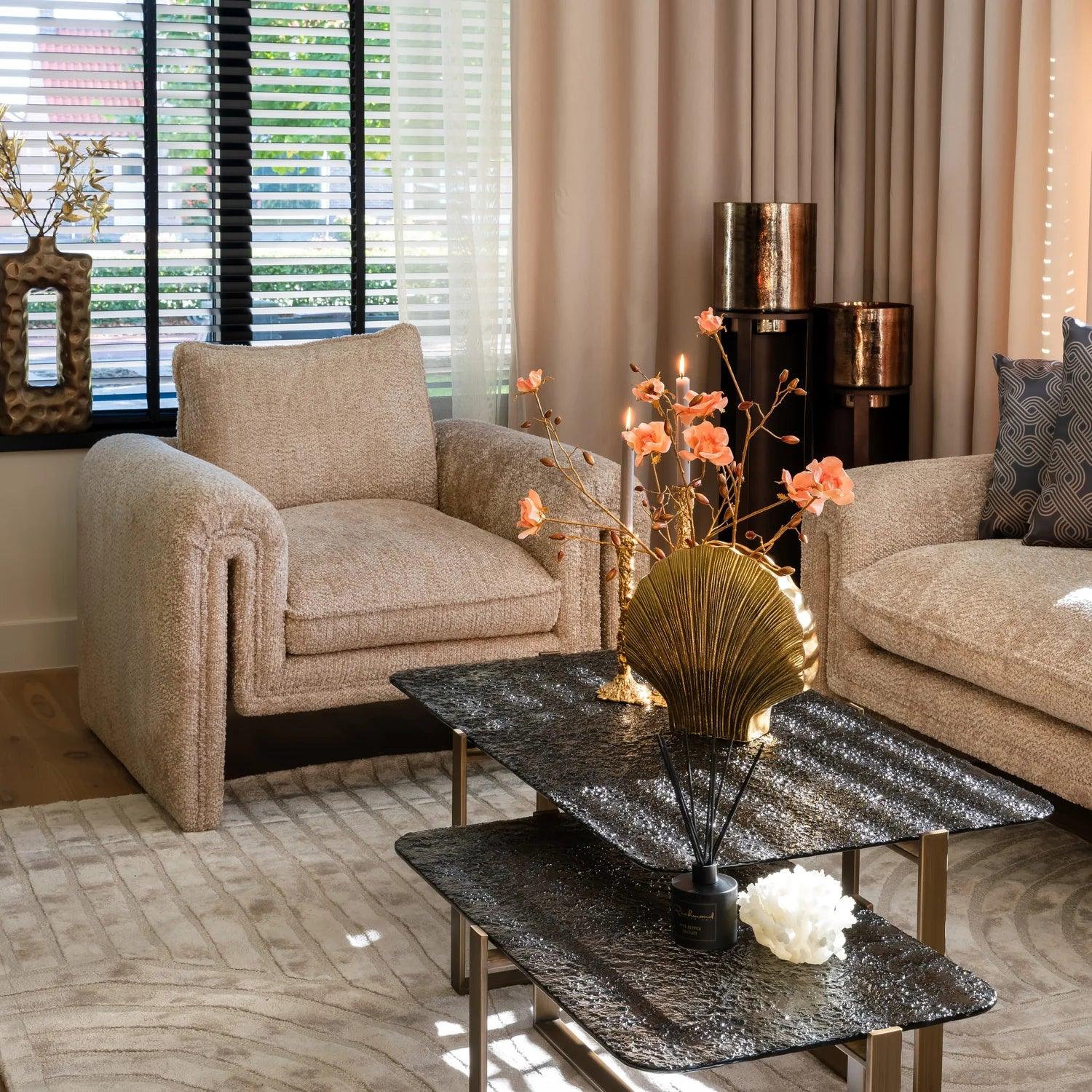 Zestaw stolików kawowych STERLING mosiężny Richmond Interiors Eye on Design