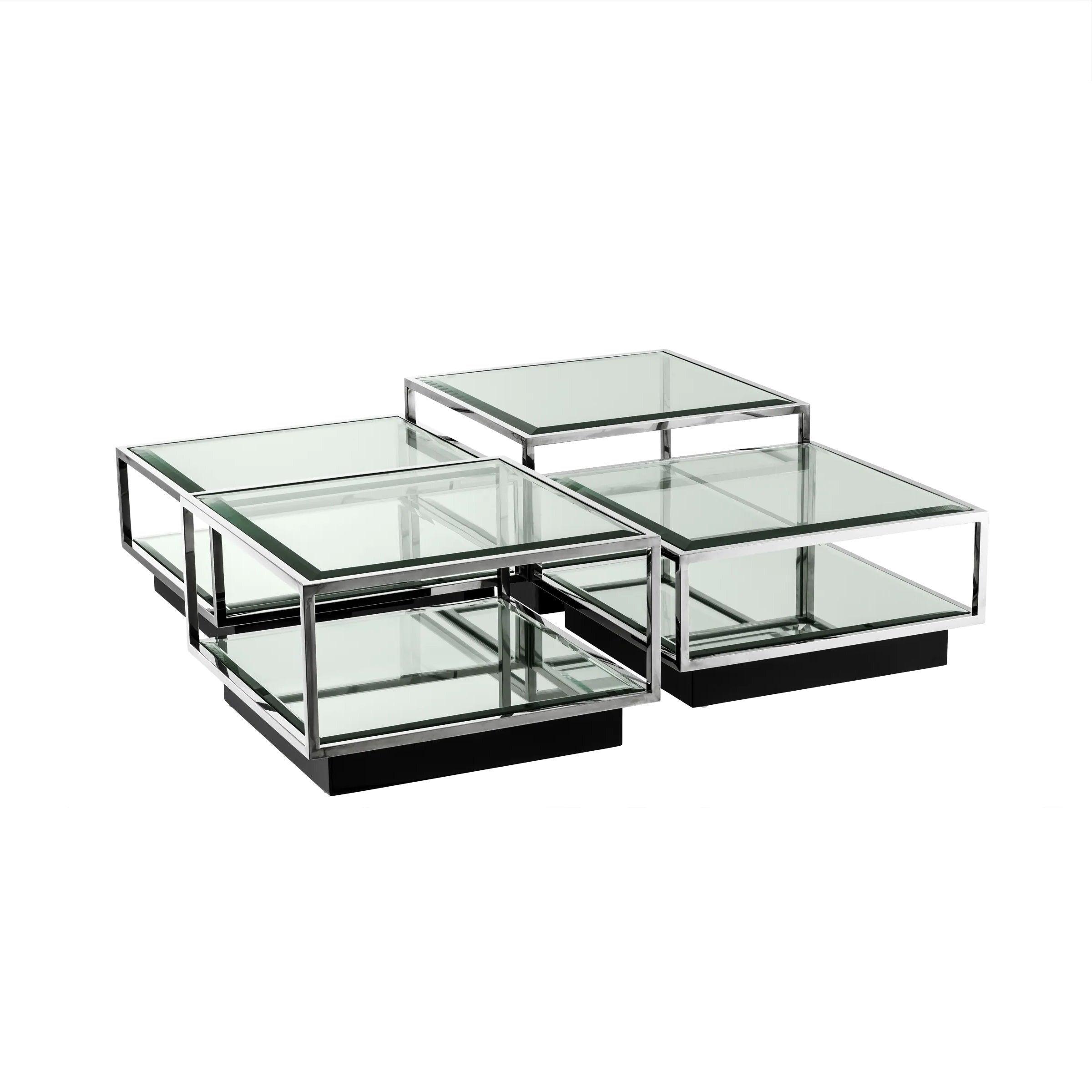 Zestaw stolików kawowych TORTONA srebrny Eichholtz Eye on Design