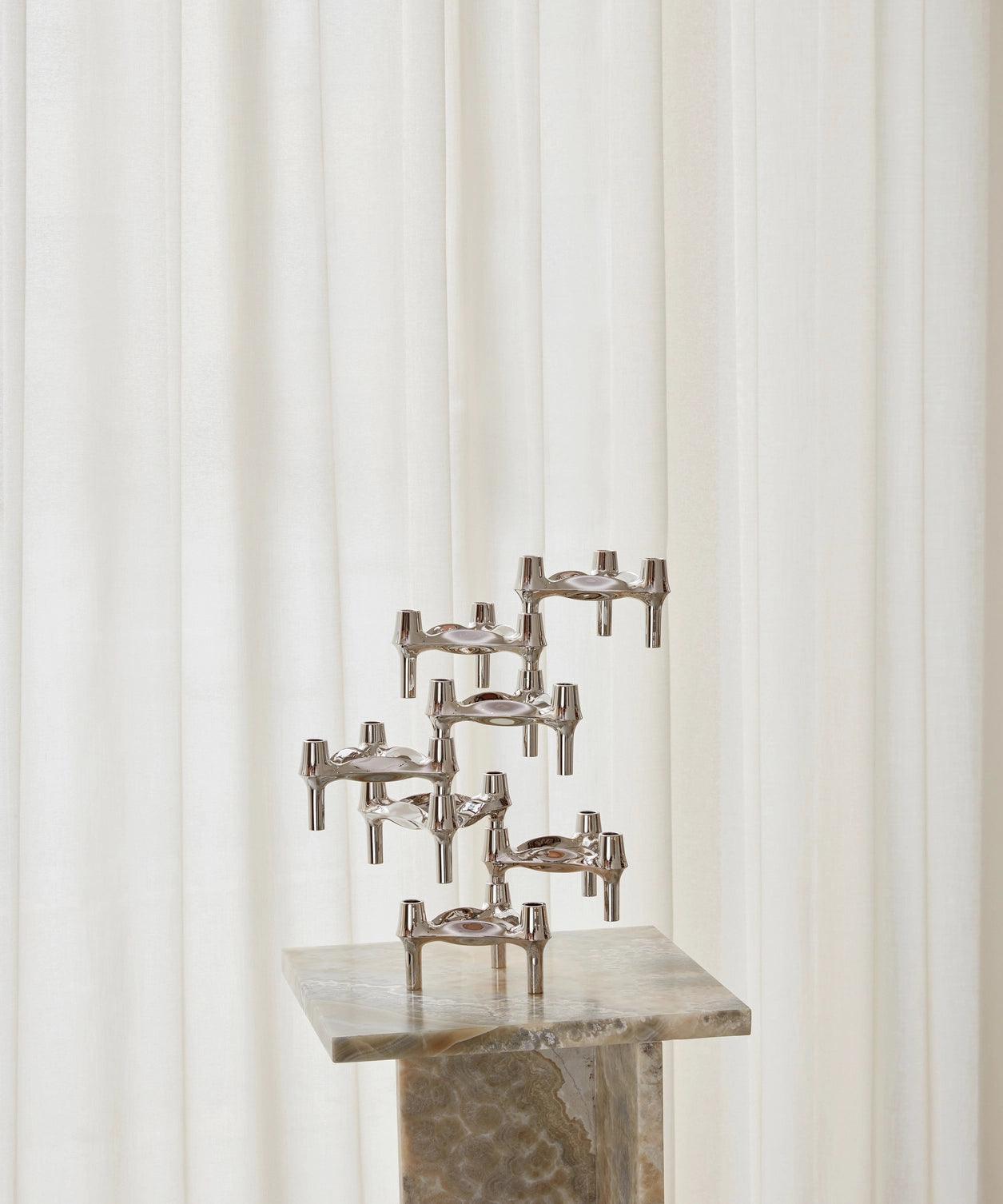 Zestaw świeczników BMF chrom Stoff Nagel Eye on Design