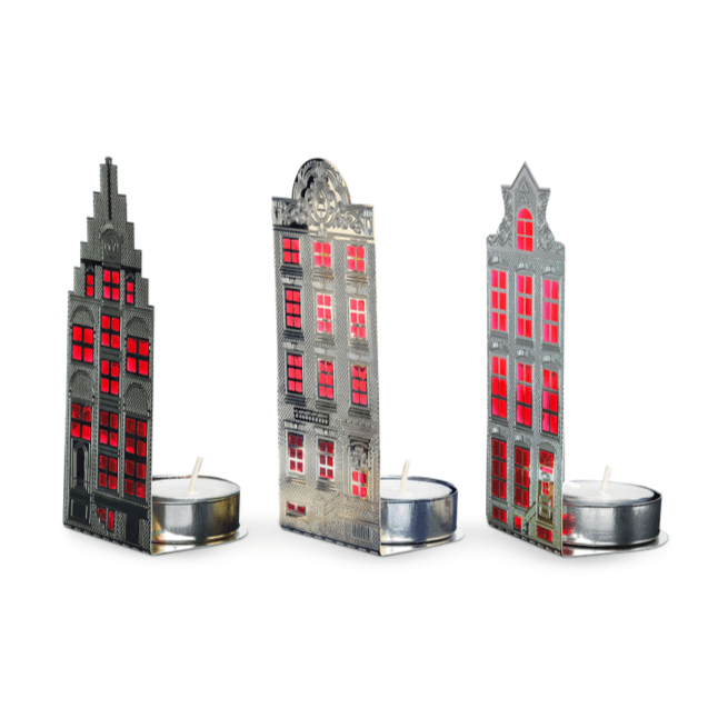 Zestaw świeczników WAXINELIGHT CANALHOUSES koralowy Pols Potten Eye on Design