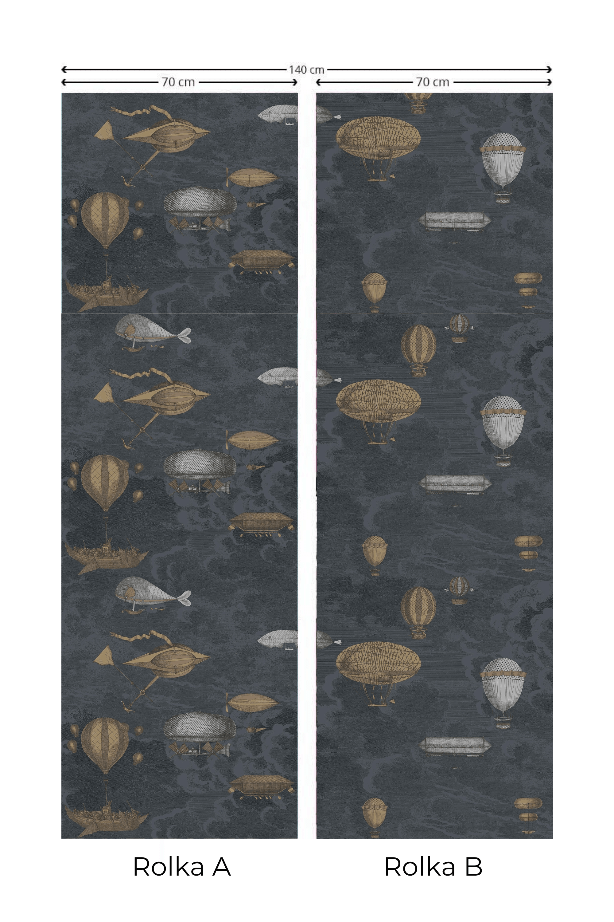 Zestaw tapet FORNASETTI - Macchine Volanti granatowy Cole & Son Eye on Design