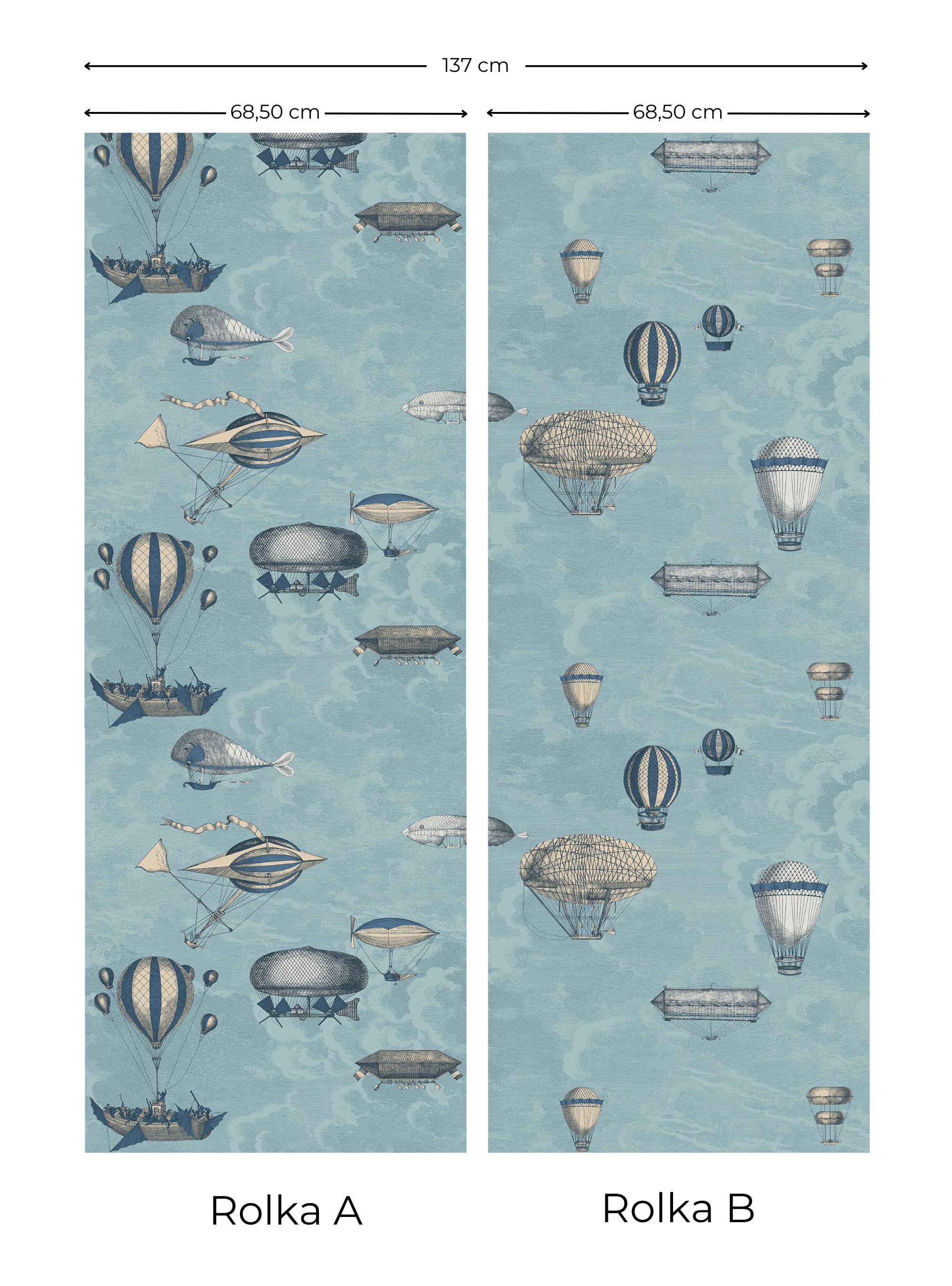 Zestaw tapet FORNASETTI - Macchine Volanti niebieski Cole & Son Eye on Design