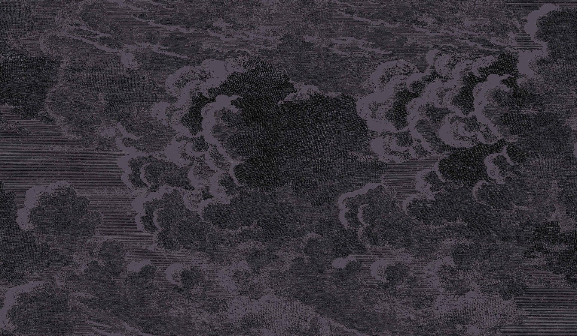 Behangset met een landschap van de lucht en wolken FORNASETTI - Nuvolette marineblauw