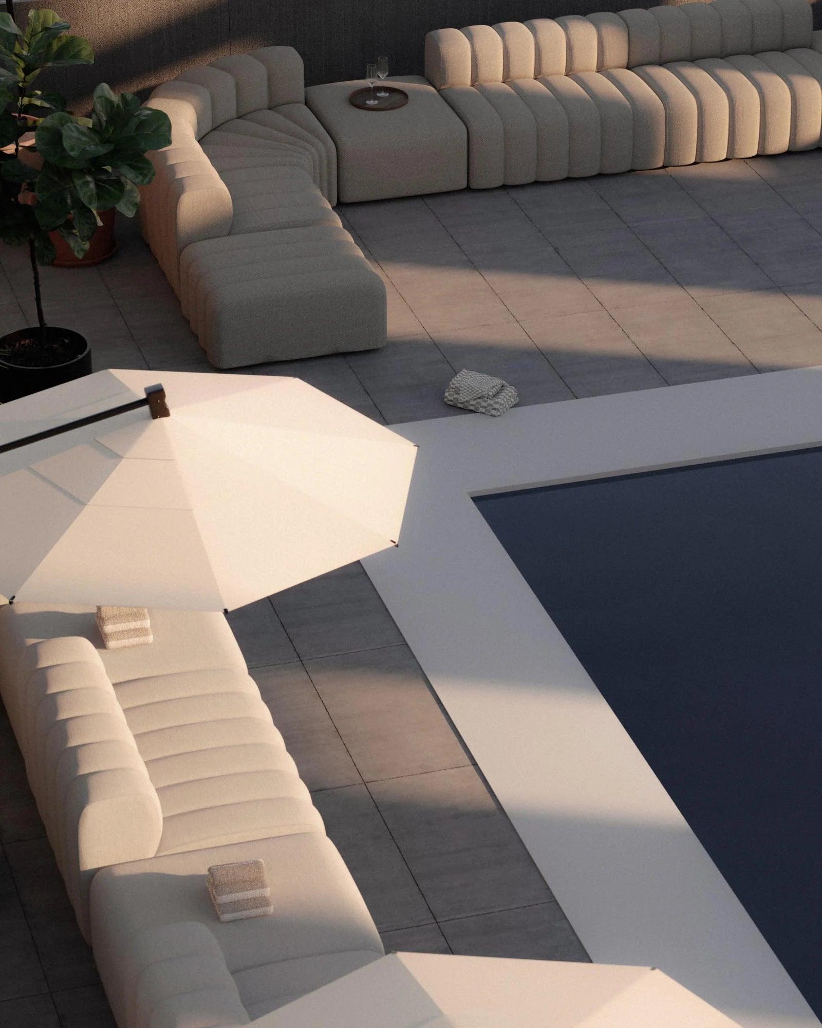 Zestaw wypoczynkowy modułowy zewnętrzny STUDIO piaskowy NORR11 Eye on Design