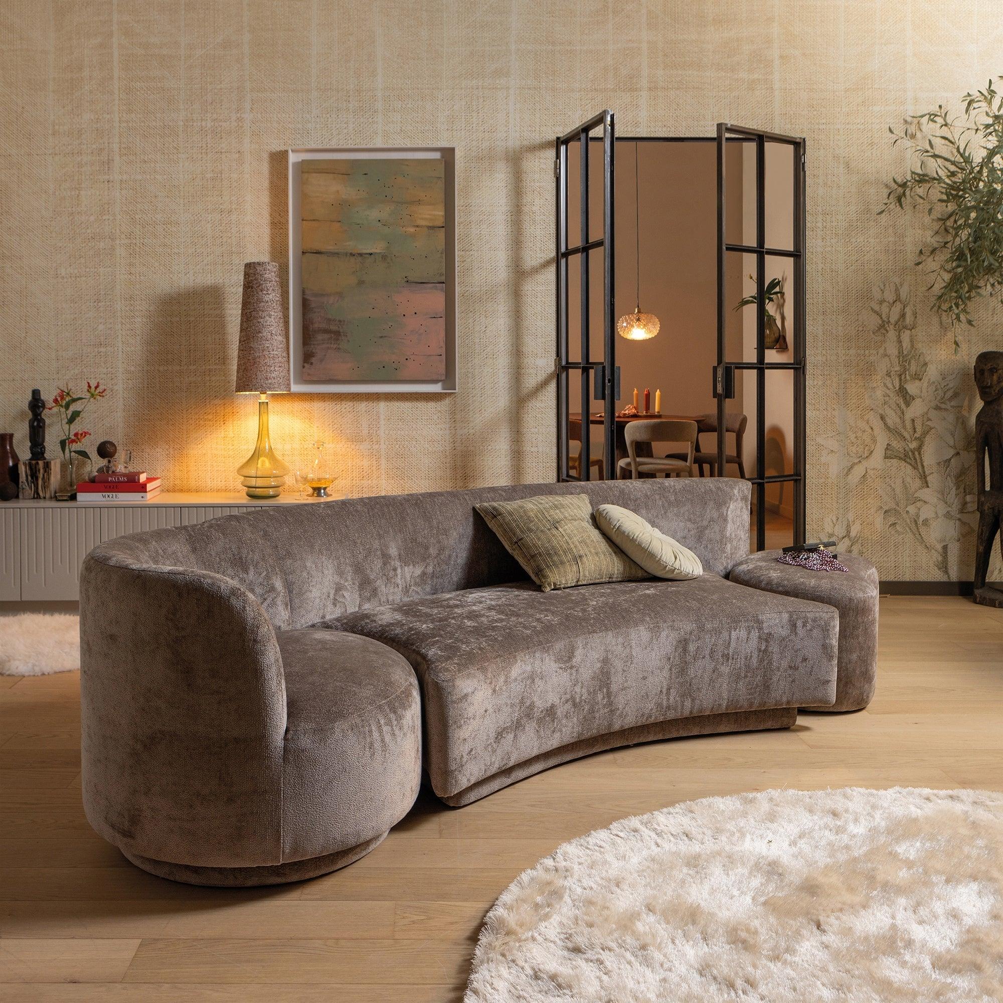 Zestaw wypoczynkowy z fotelem i pufą POPULAR brązowy Be Pure Eye on Design