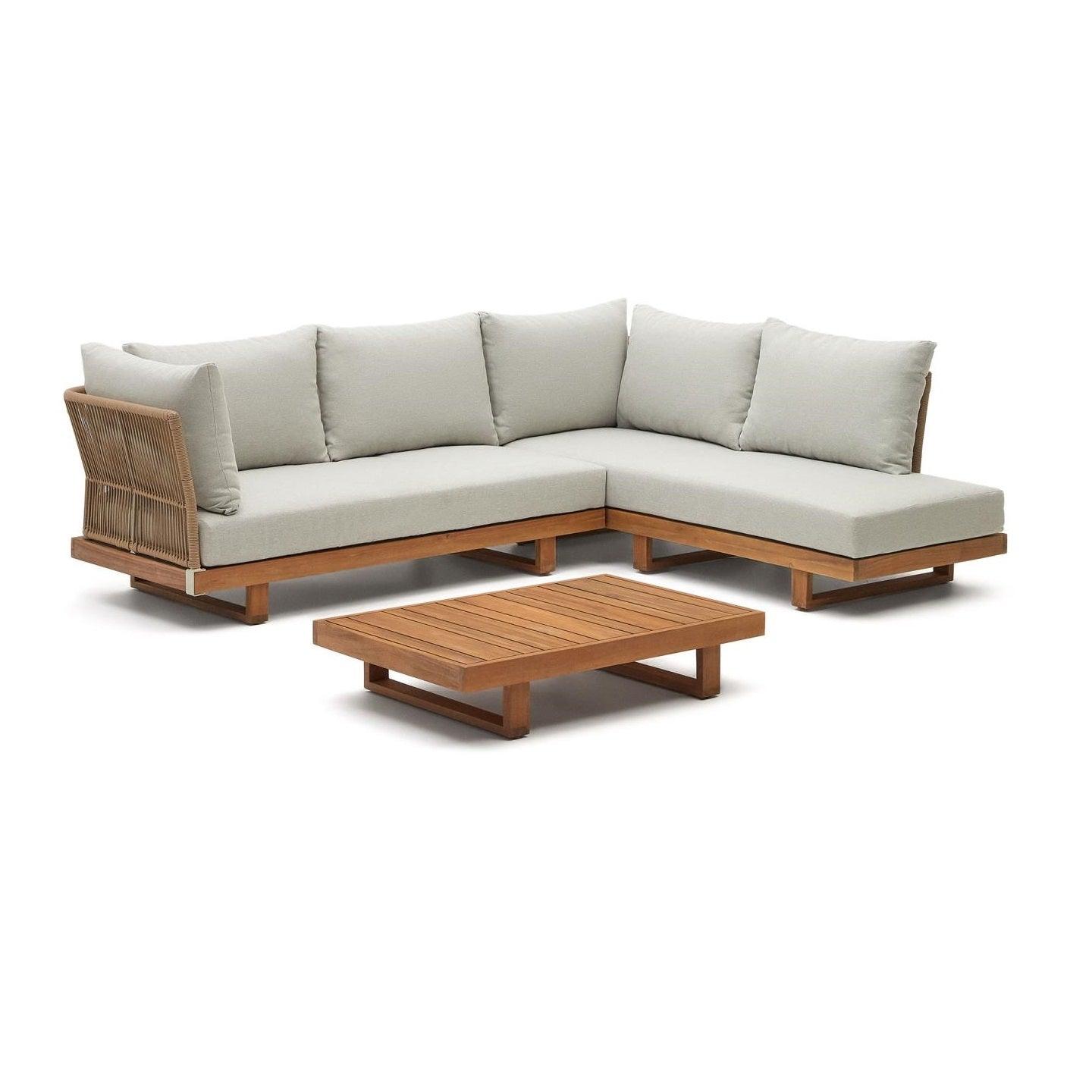 Zestaw zewnętrzny sofa i stolik kawowy RACO lite drewno akacjowe La Forma Eye on Design