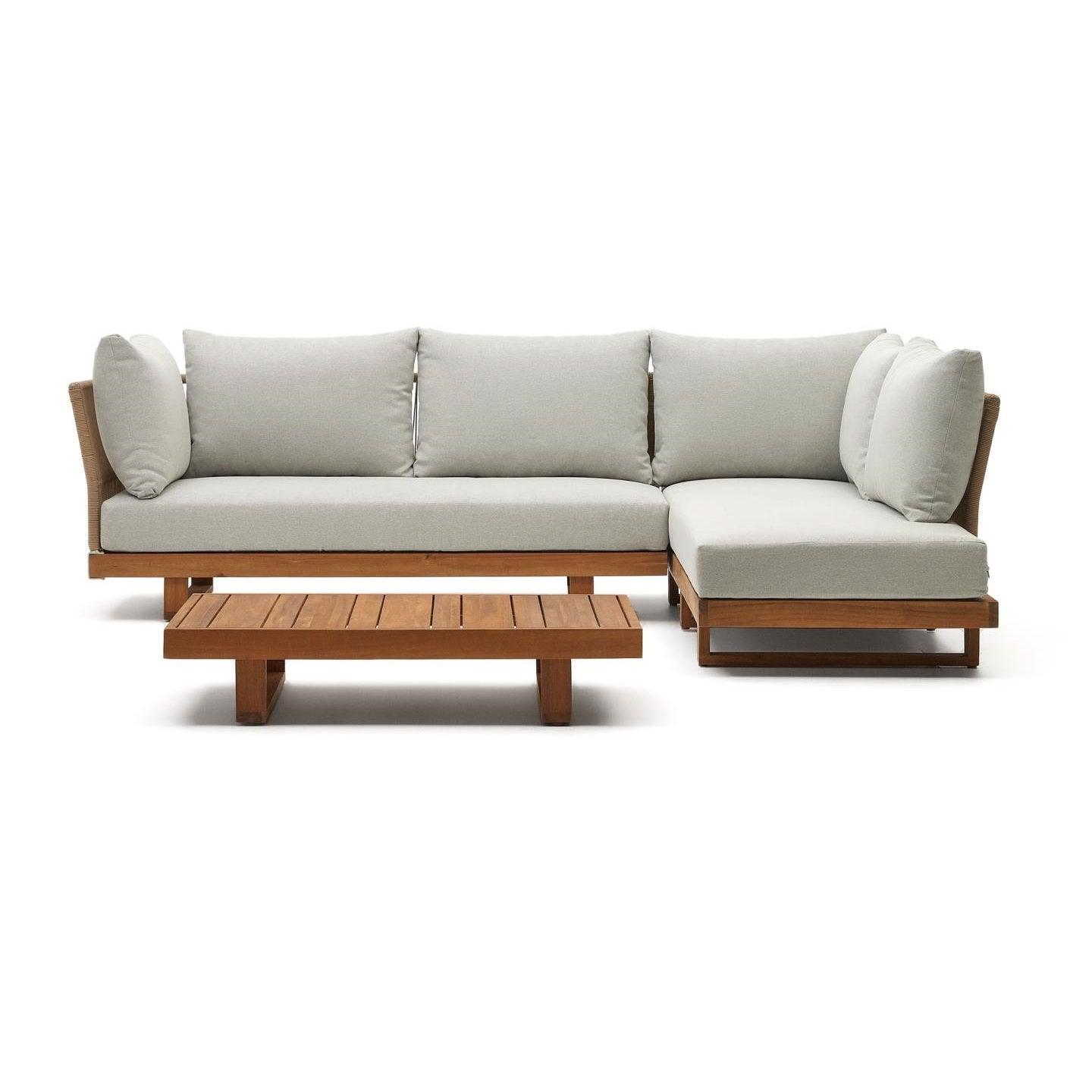 Zestaw zewnętrzny sofa i stolik kawowy RACO lite drewno akacjowe La Forma Eye on Design