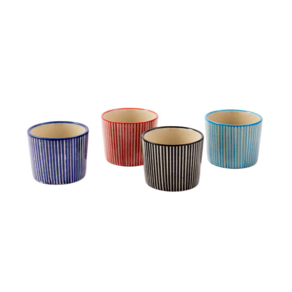 MARINE STRIPED Espressotassen-Set, farbiges Steinzeug