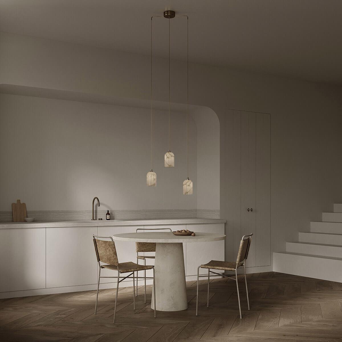 Żyrandol alabastrowy URANIA nikiel Embassy Interiors Eye on Design