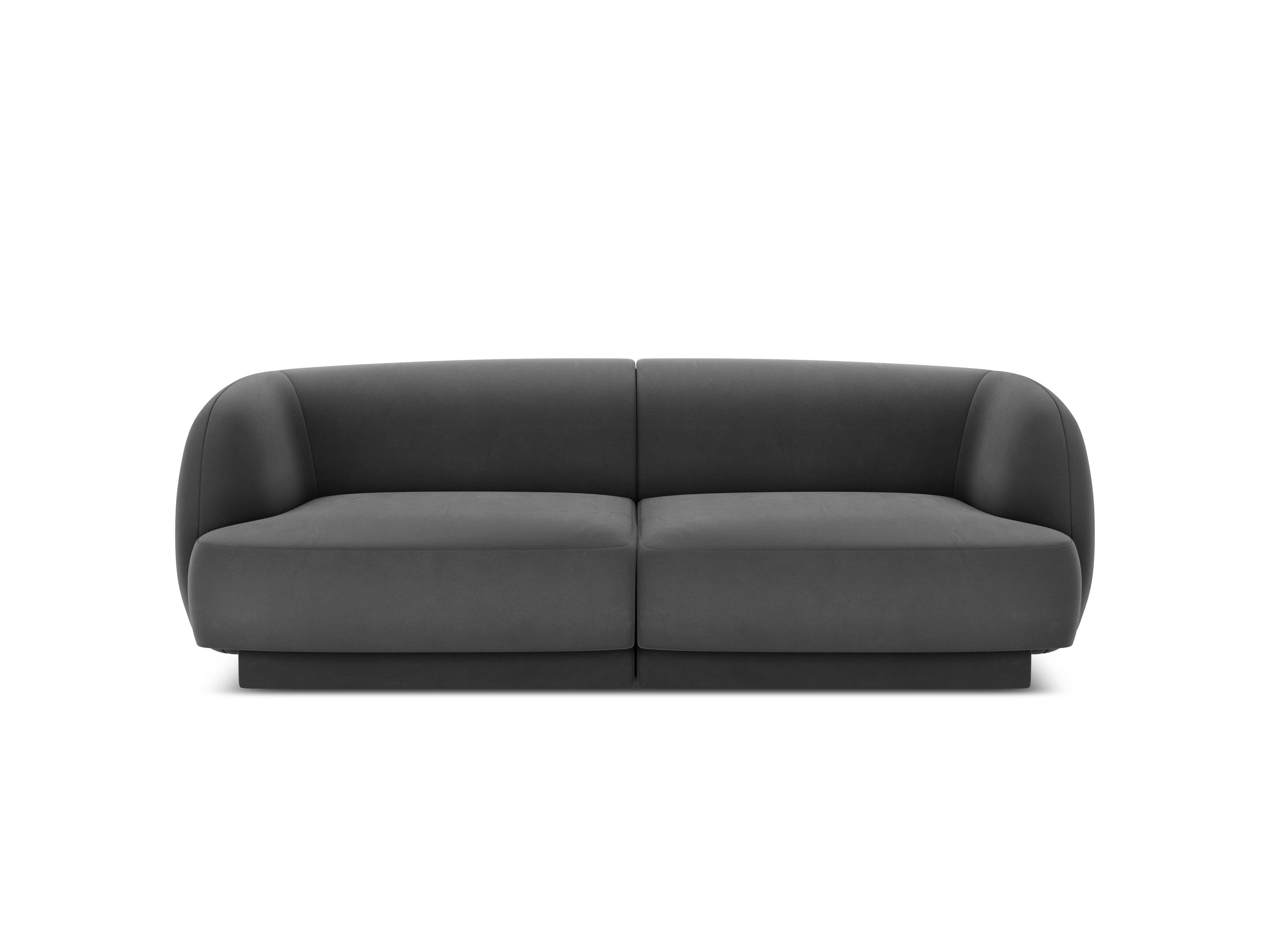Sofa aksamitna 2-osobowa MILEY ciemnoszary Micadoni Eye on Design