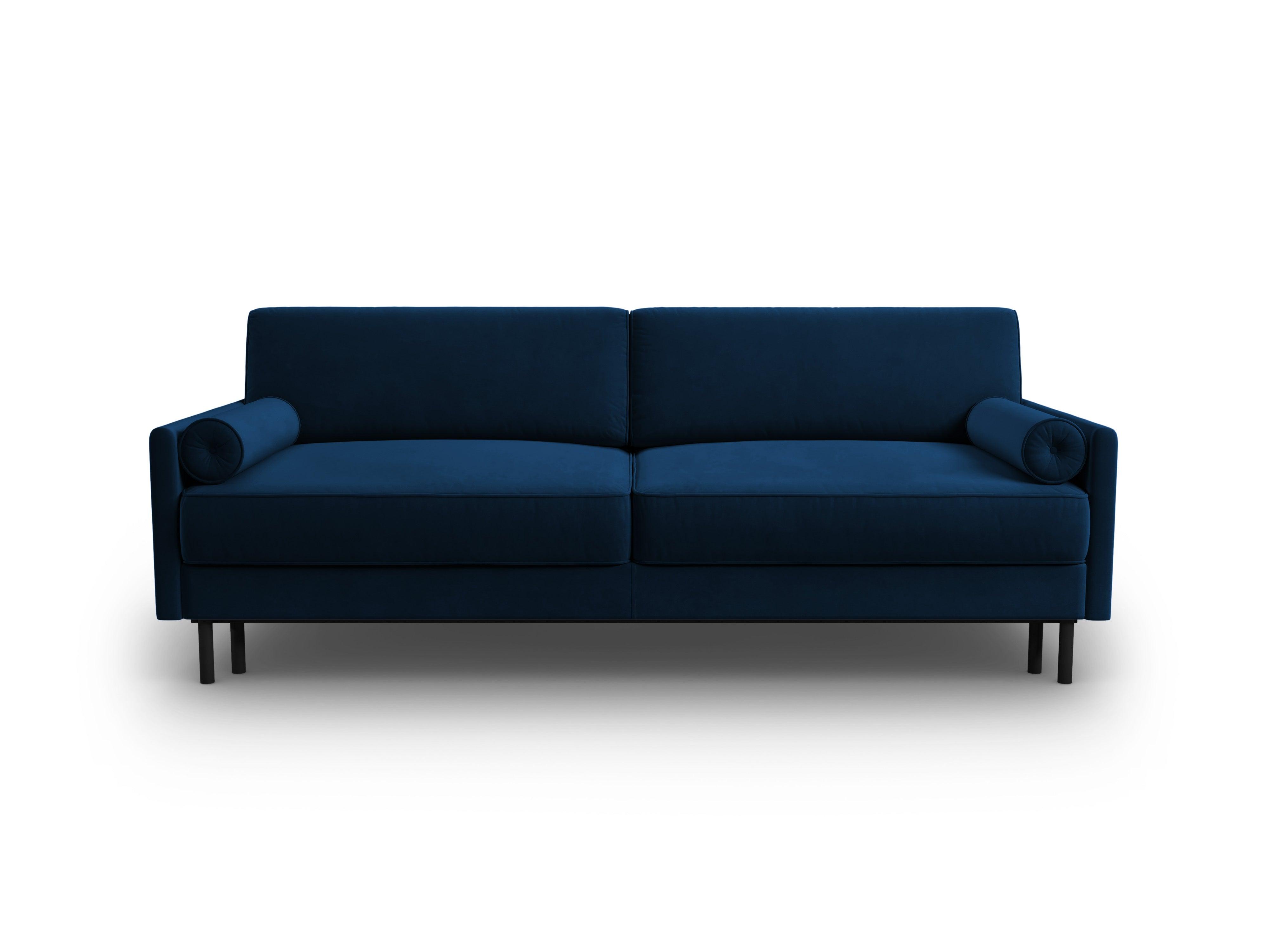 Sofa aksamitna z funkcją spania SCOTT granat królewski Micadoni Eye on Design