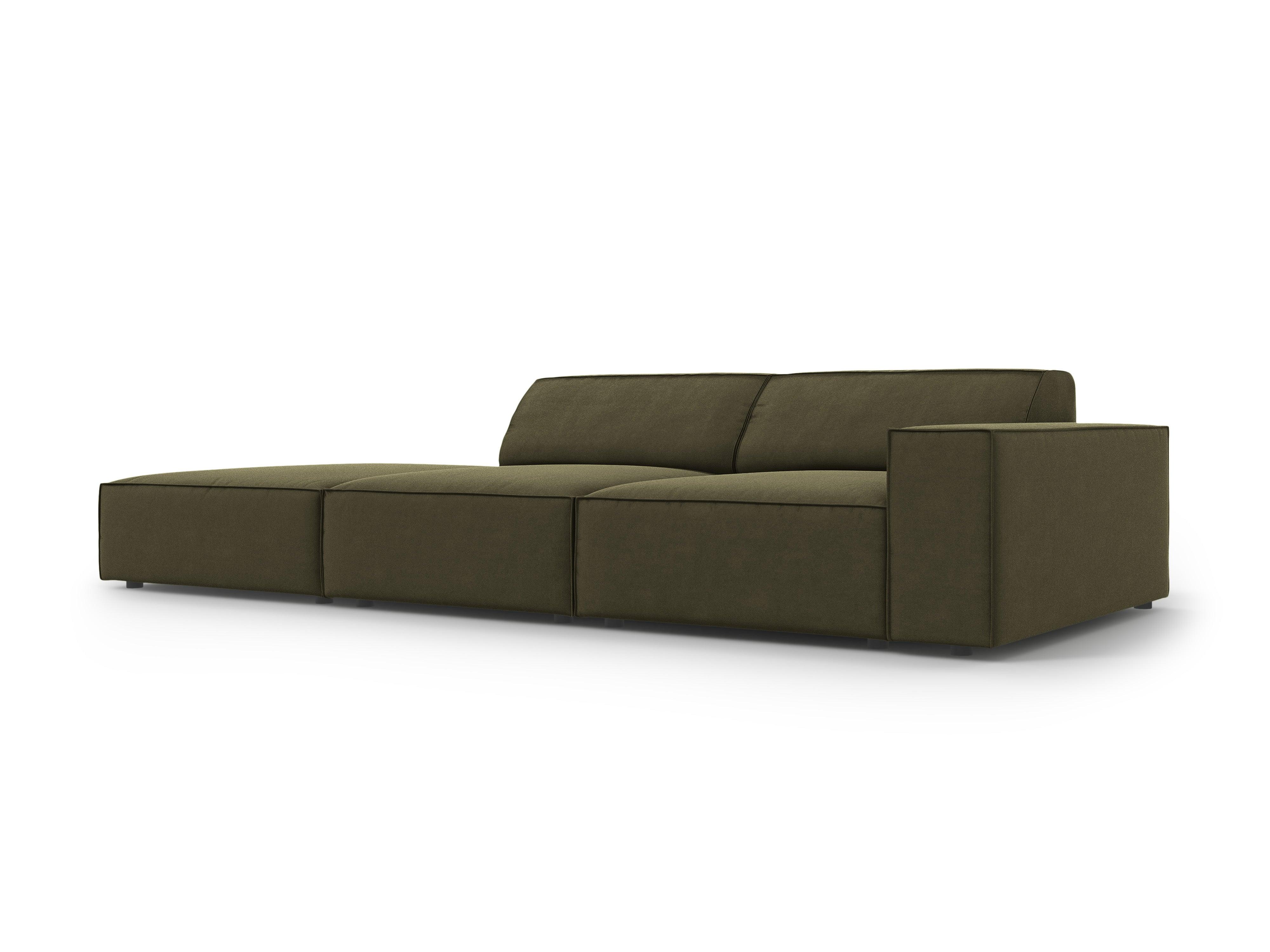 Sofa aksamitna lewostronna 3-osobowa JODIE zielony Micadoni Eye on Design