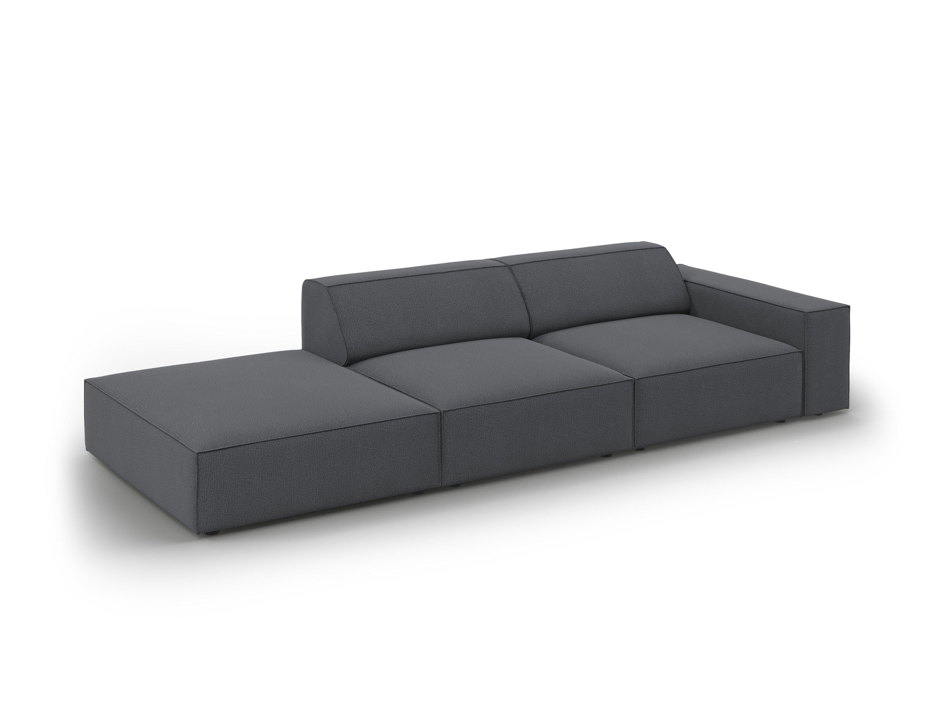 Sofa lewostronna 3-osobowa JODIE ciemnoszary do salonu