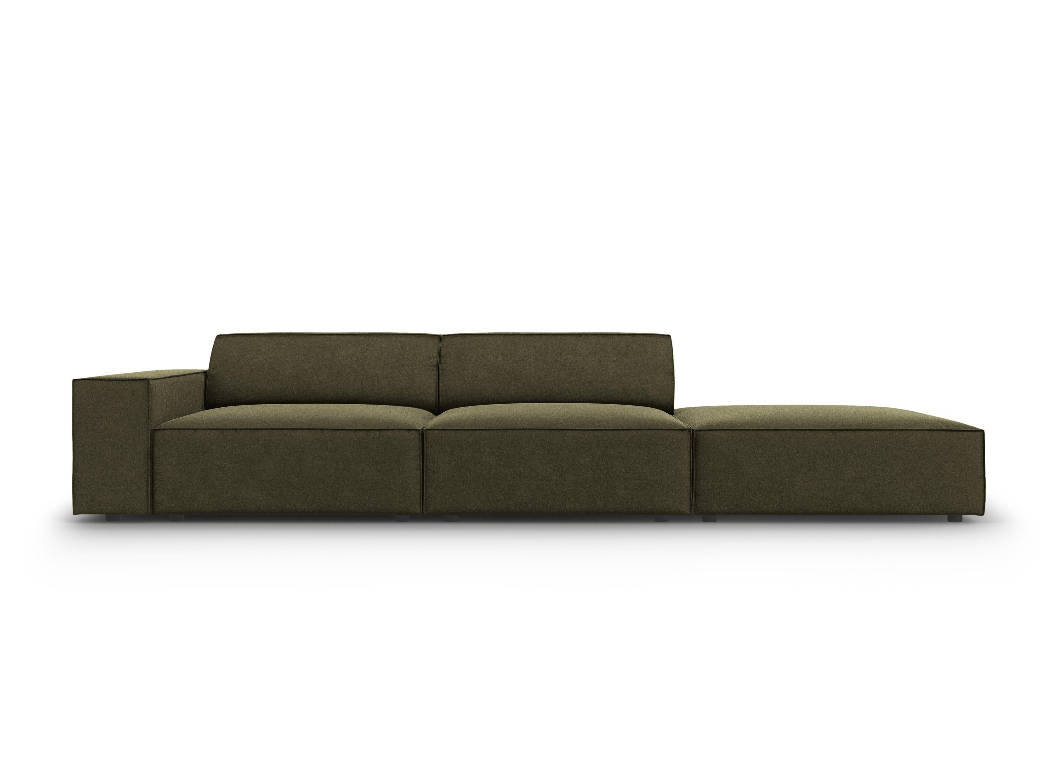 Sofa aksamitna prawostronna 3-osobowa JODIE zielony Micadoni Eye on Design