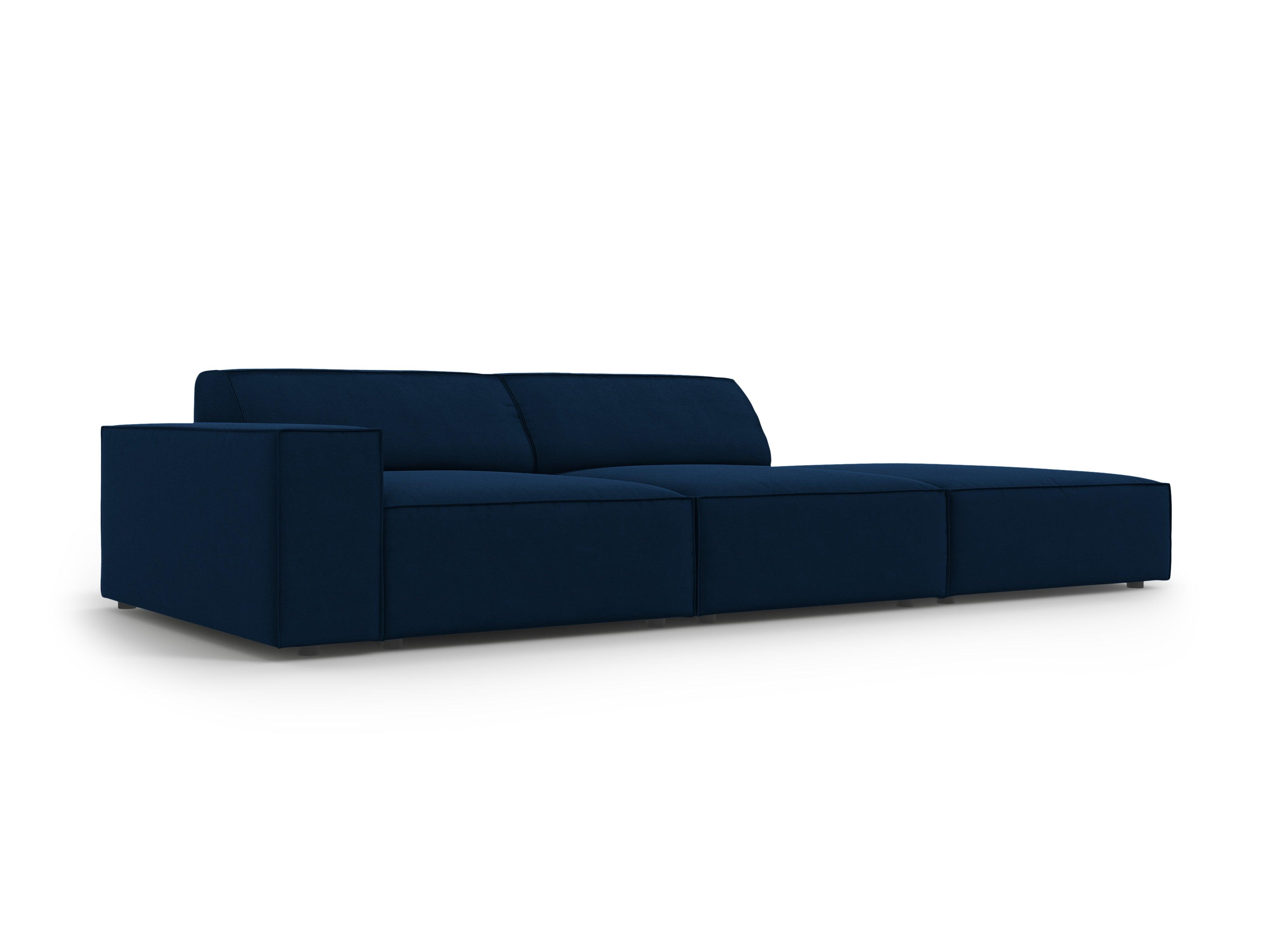 Sofa aksamitna prawostronna 3-osobowa JODIE granat królewski Micadoni Eye on Design