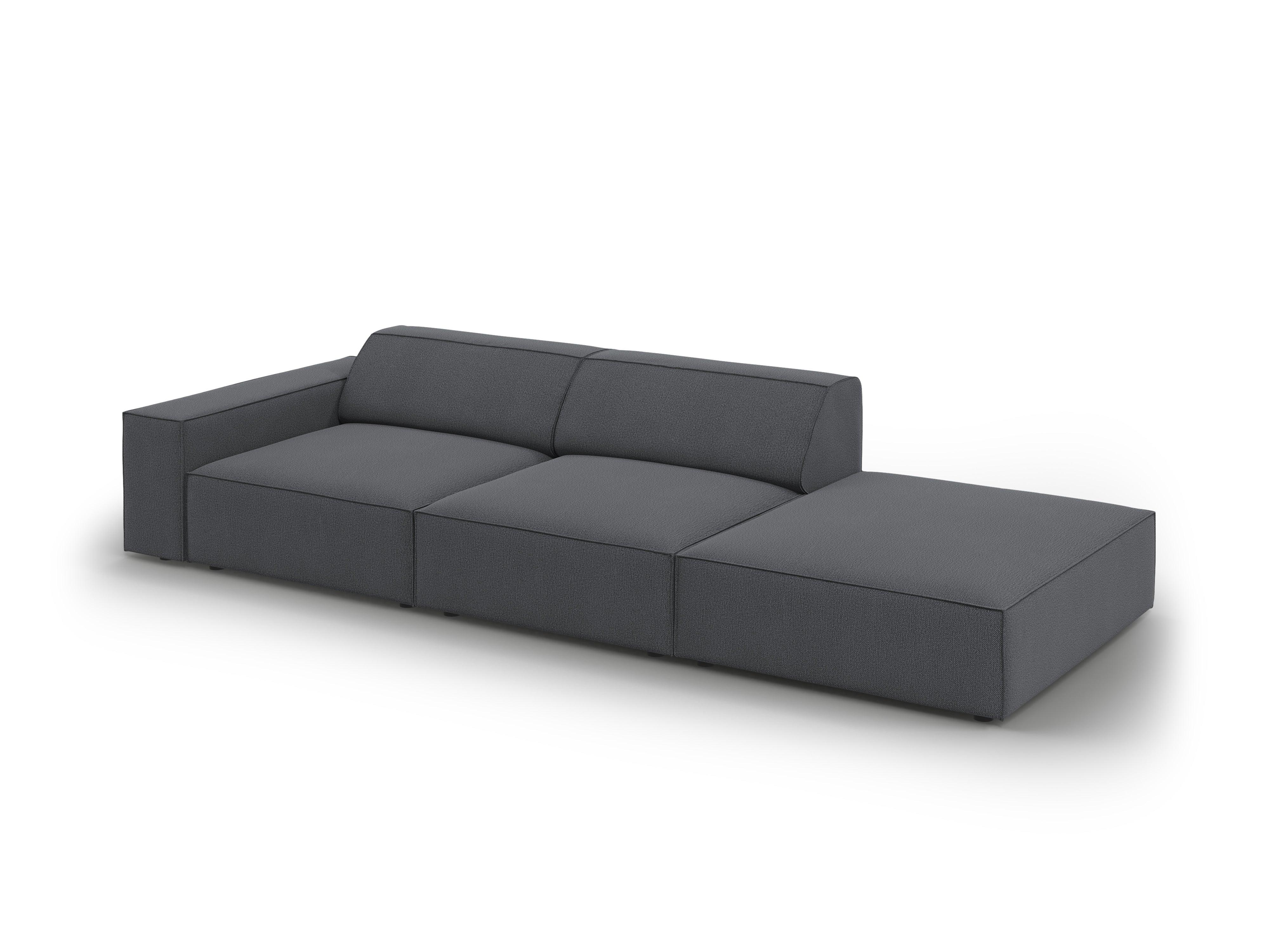 Sofa prawostronna 3-osobowa JODIE ciemnoszary do salonu