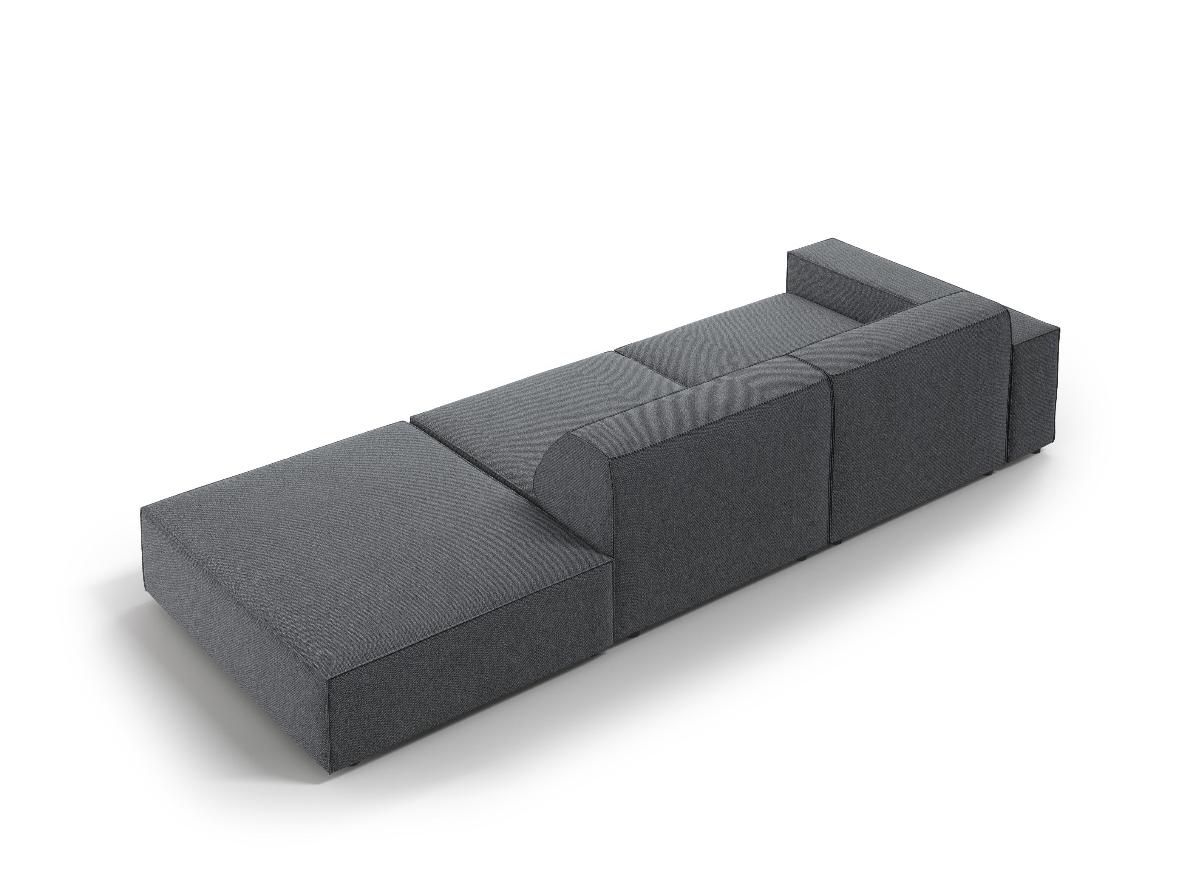 Sofa prawostronna 3-osobowa JODIE ciemnoszary – aksamit