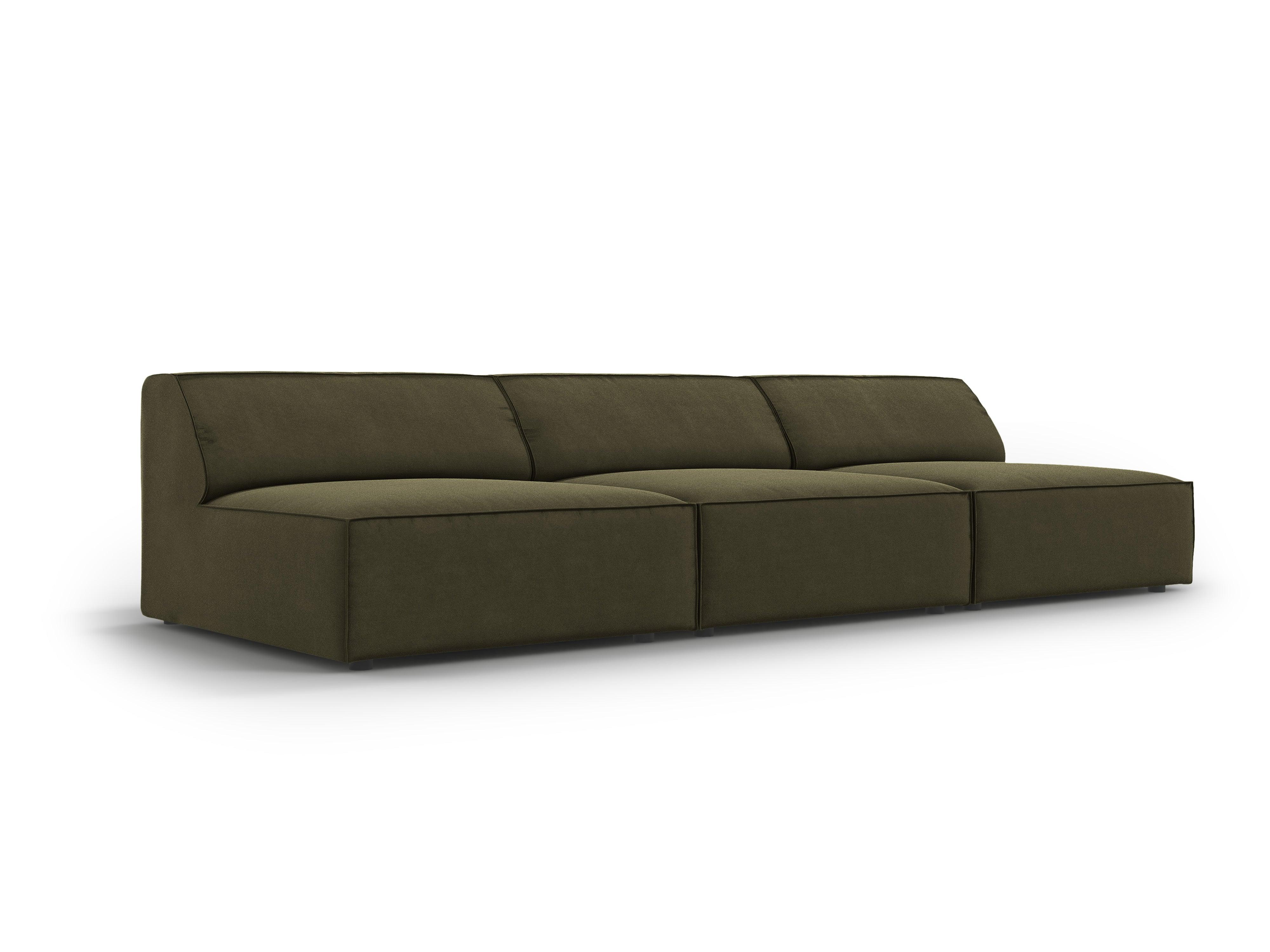 Sofa aksamitna 3-osobowa otwarta JODIE zielony – Micadoni