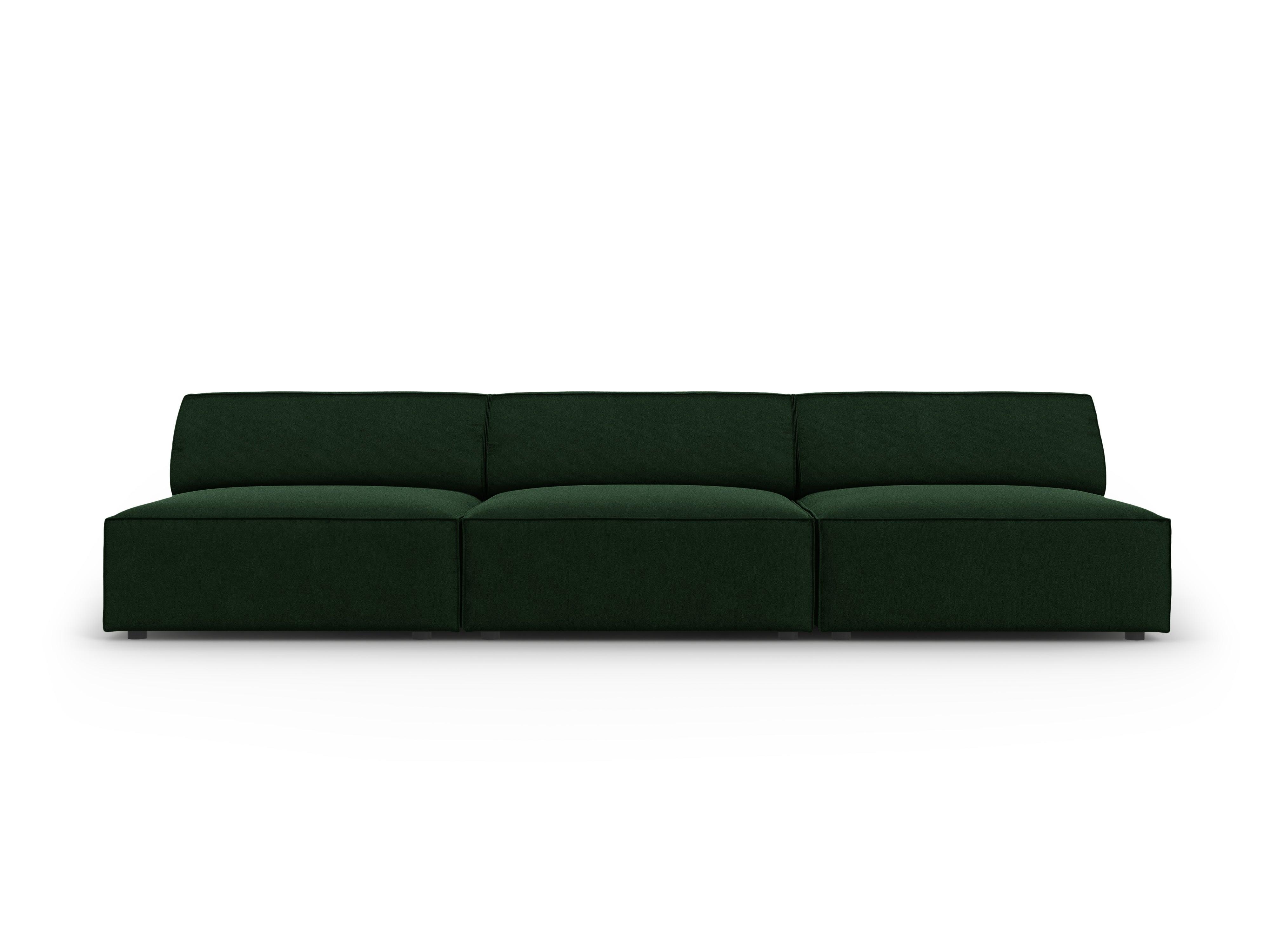 Sofa aksamitna 3-osobowa otwarta JODIE butelkowa zieleń Micadoni Eye on Design