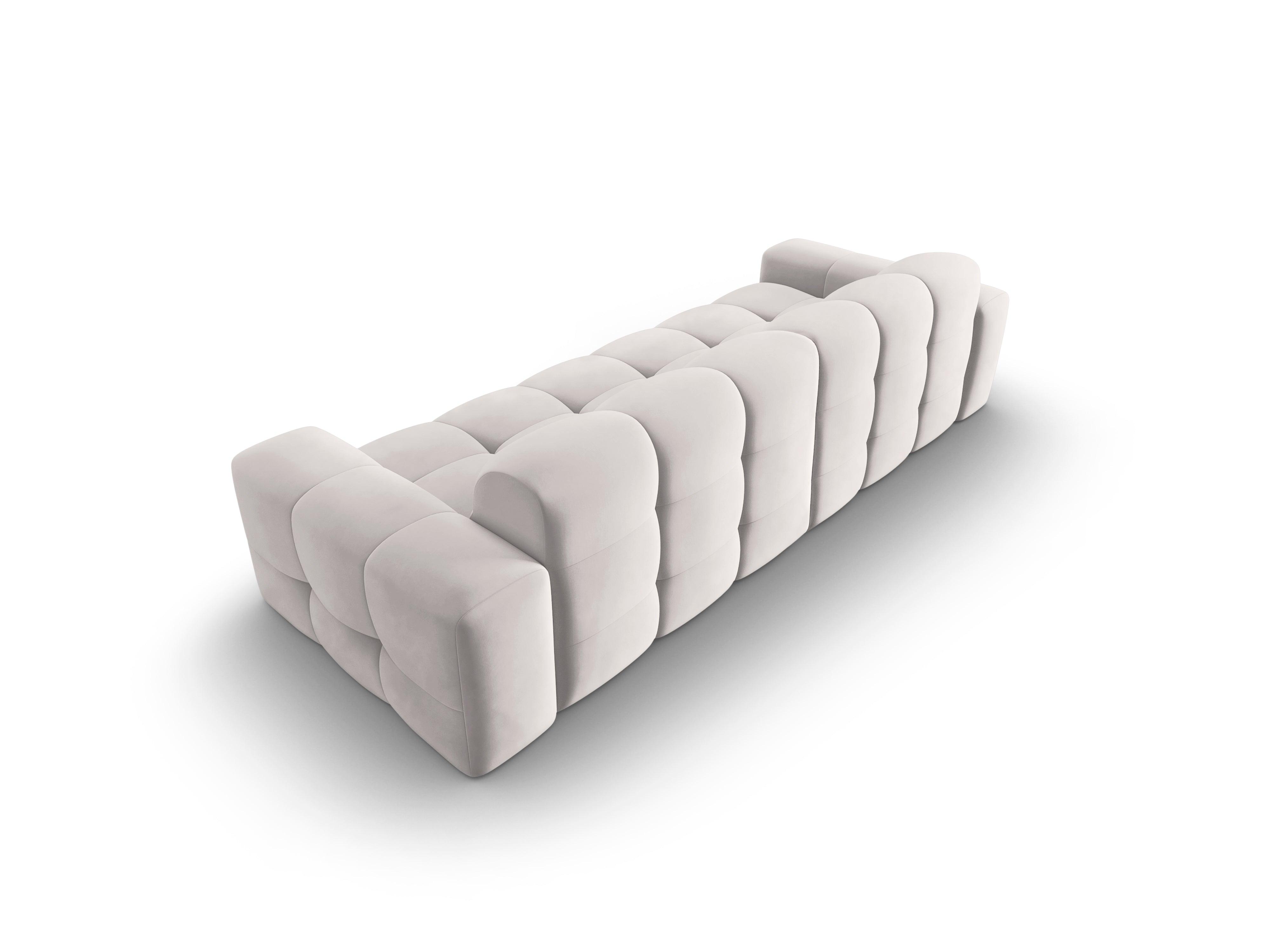 Sofa aksamitna 4-osobowa KENDAL jasnoszary Micadoni Eye on Design