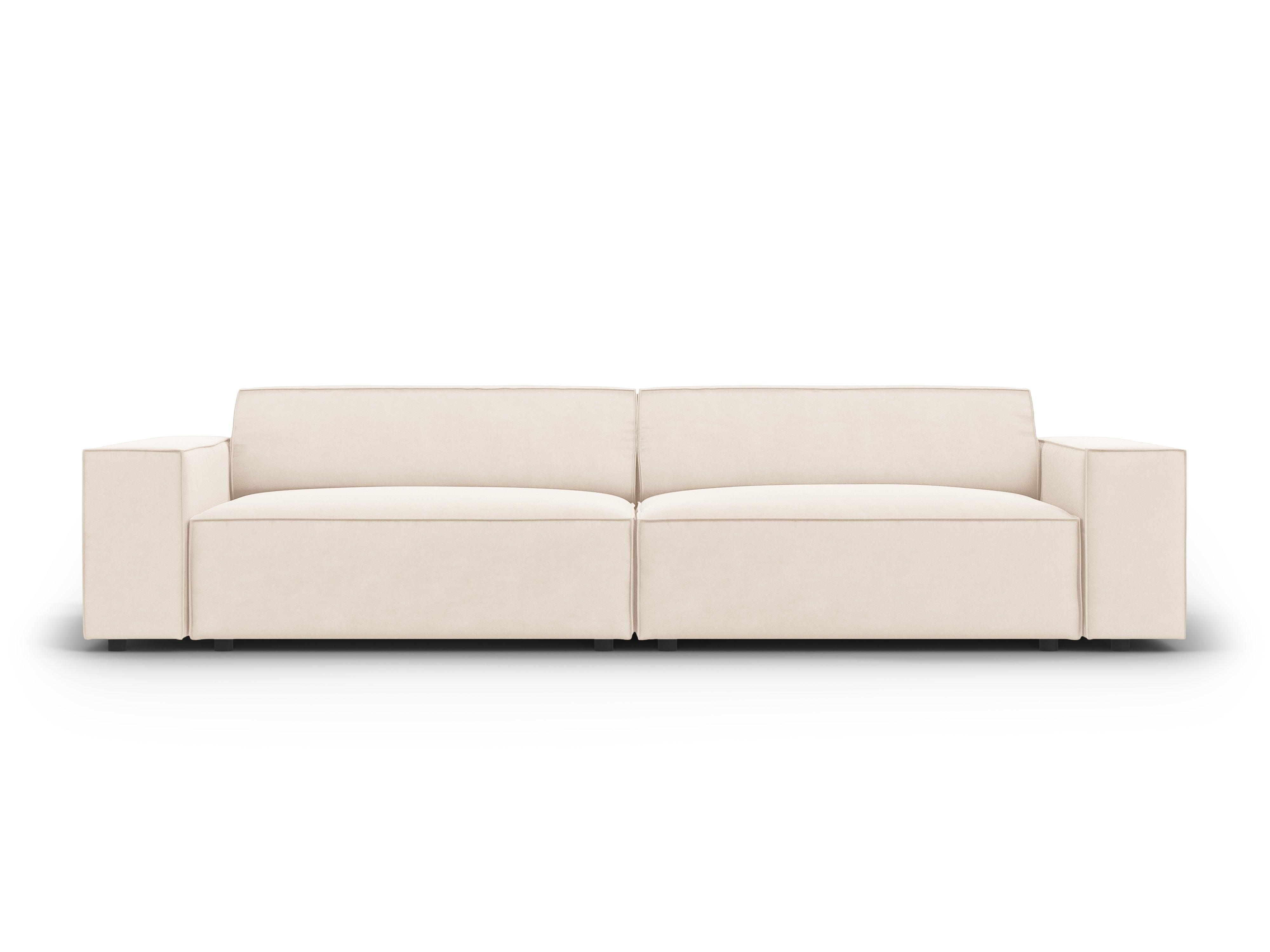 Sofa aksamitna 4-osobowa JODIE jasnobeżowy Micadoni Eye on Design