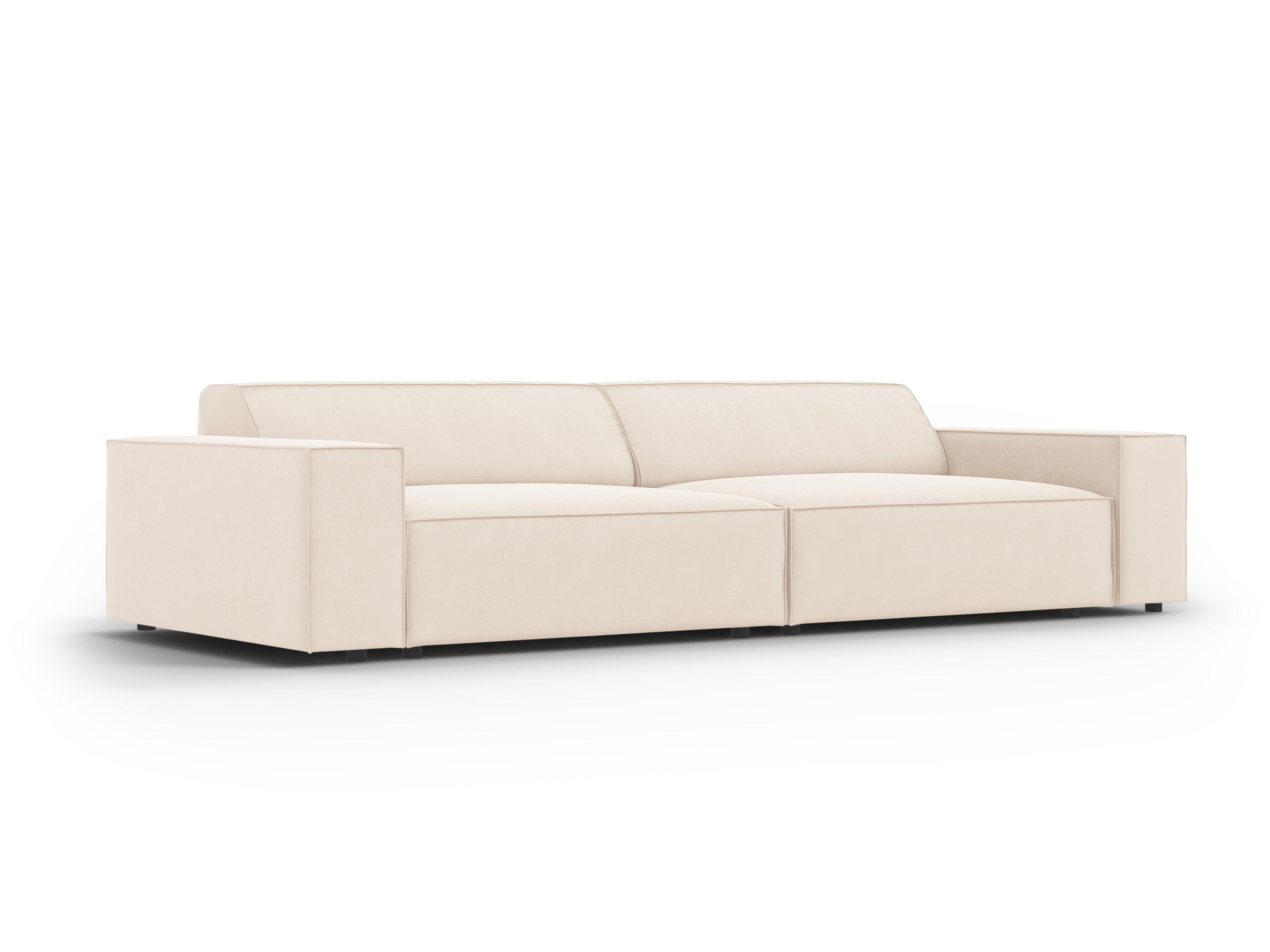 Sofa aksamitna 4-osobowa JODIE jasnobeżowy Micadoni Eye on Design