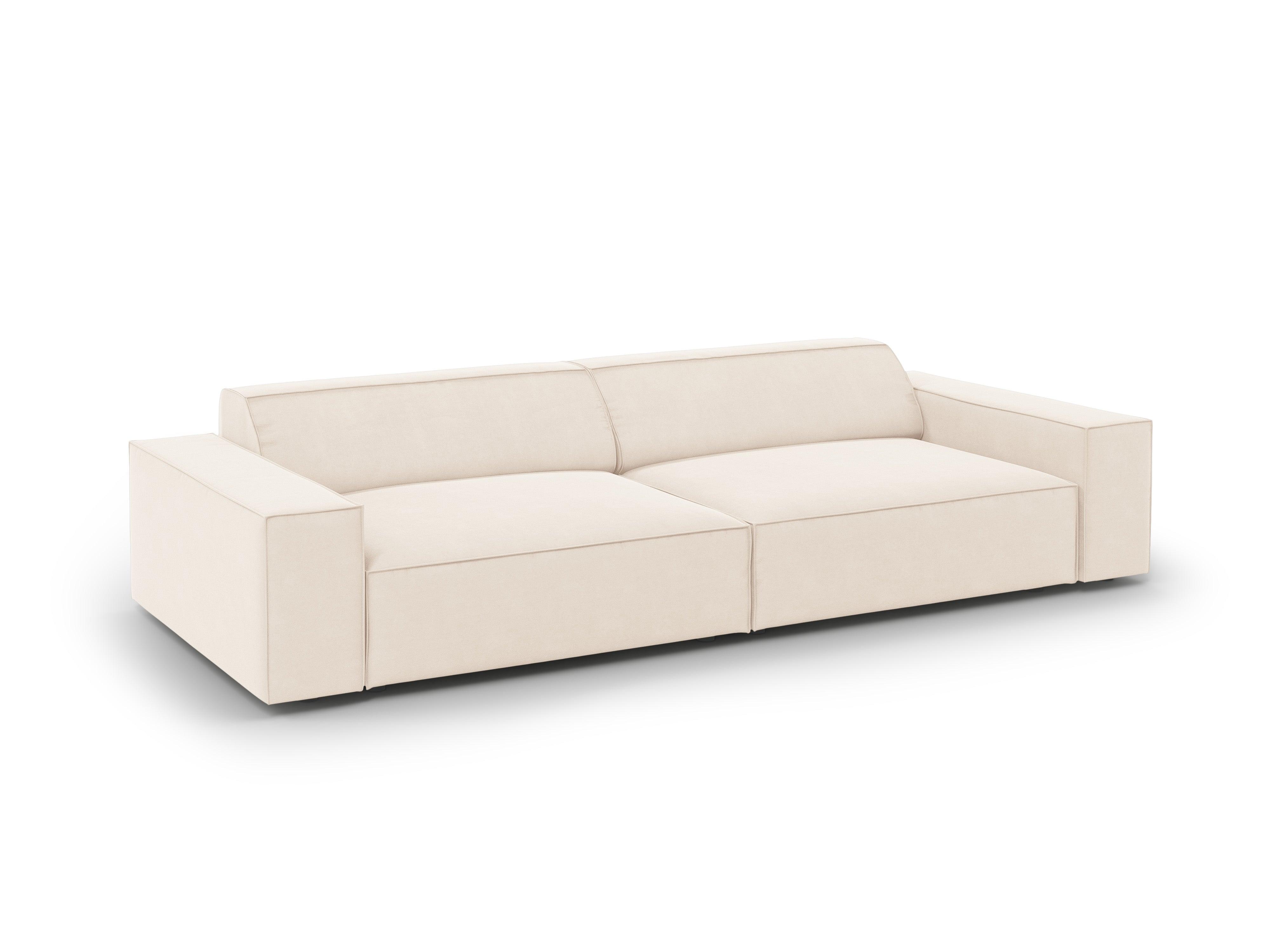 Sofa aksamitna 4-osobowa JODIE jasnobeżowy Micadoni Eye on Design