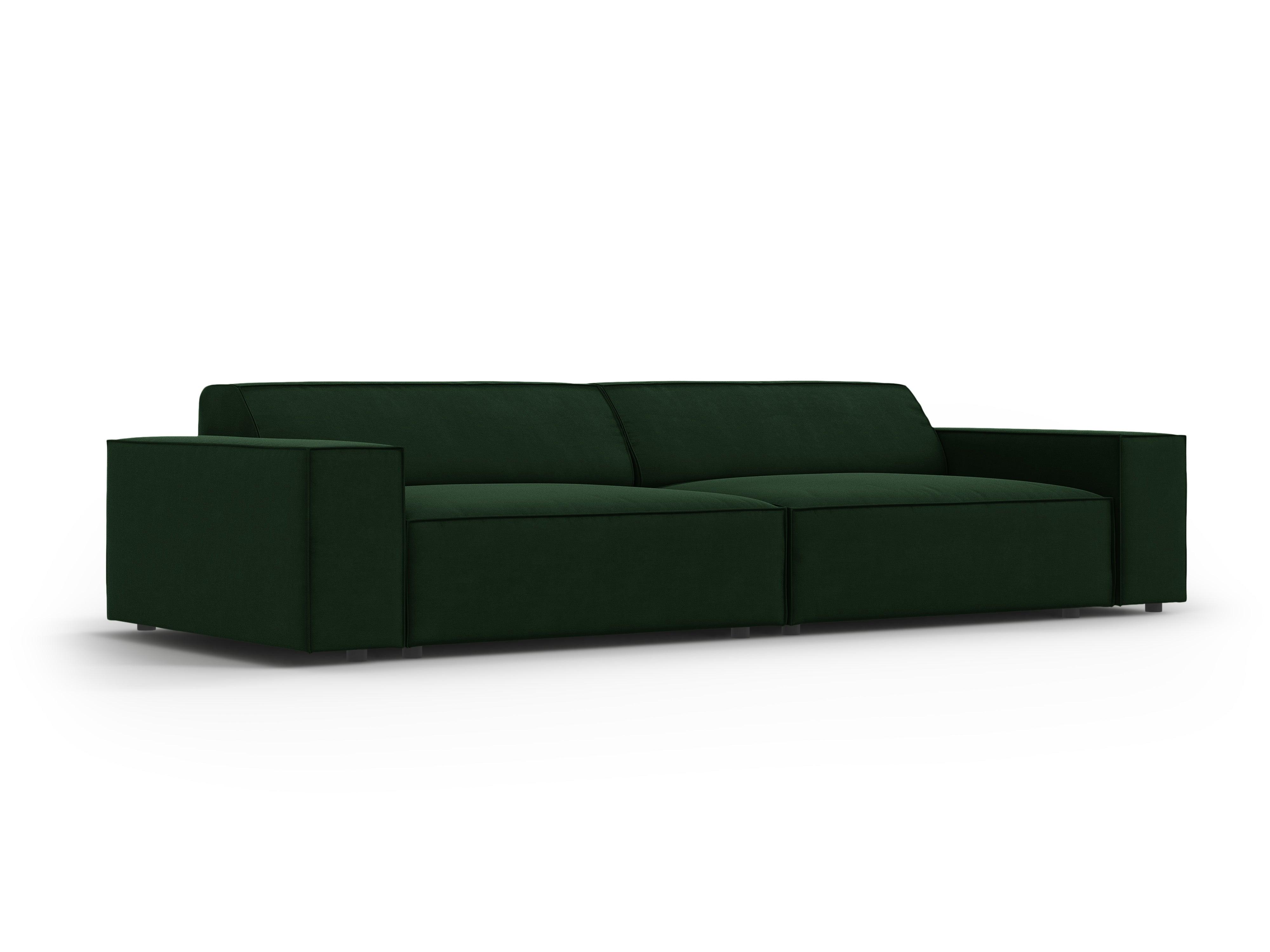 Sofa aksamitna 4-osobowa JODIE butelkowa zieleń Micadoni Eye on Design