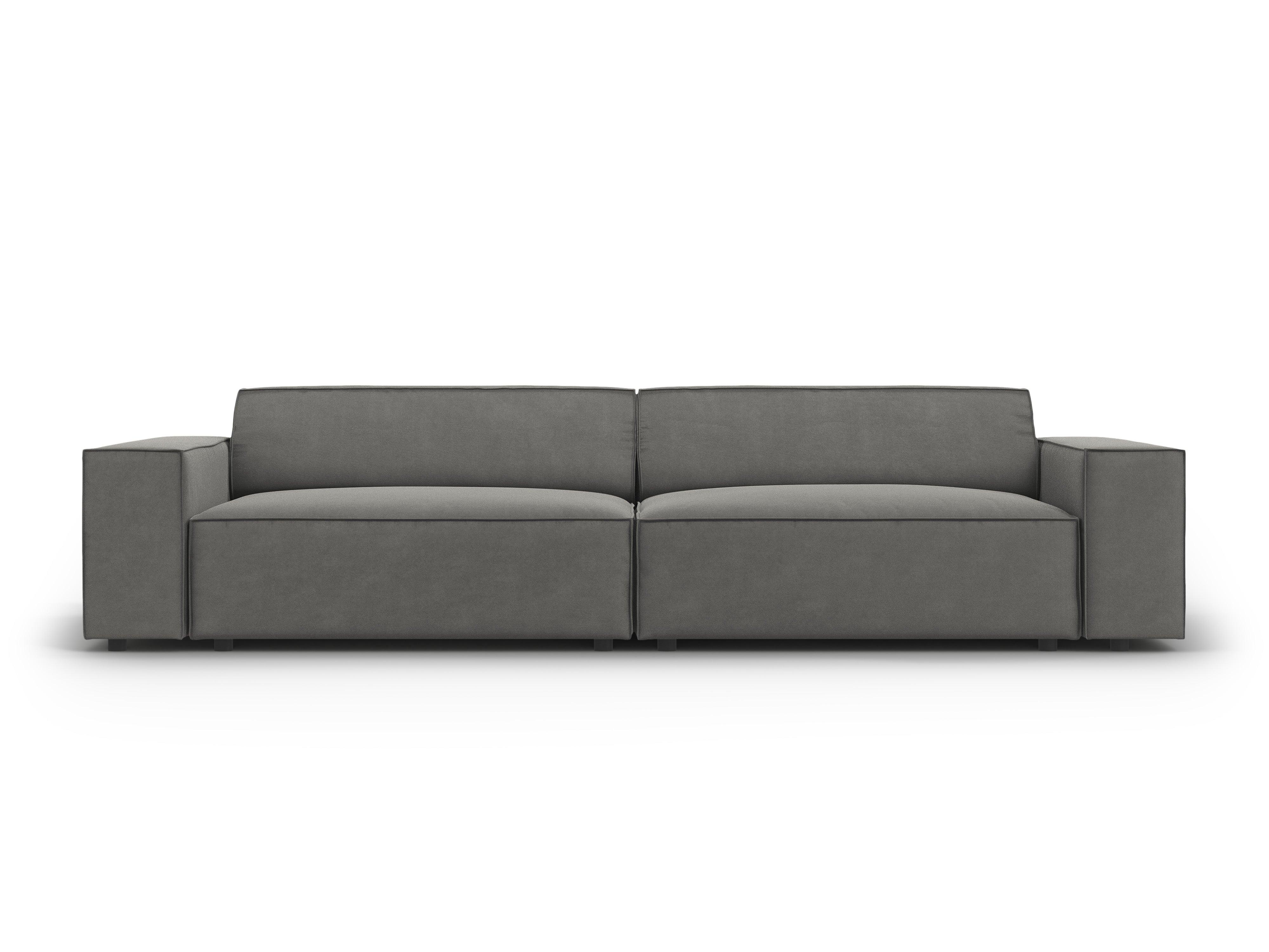 Sofa aksamitna 4-osobowa JODIE jasnoszary Micadoni Eye on Design