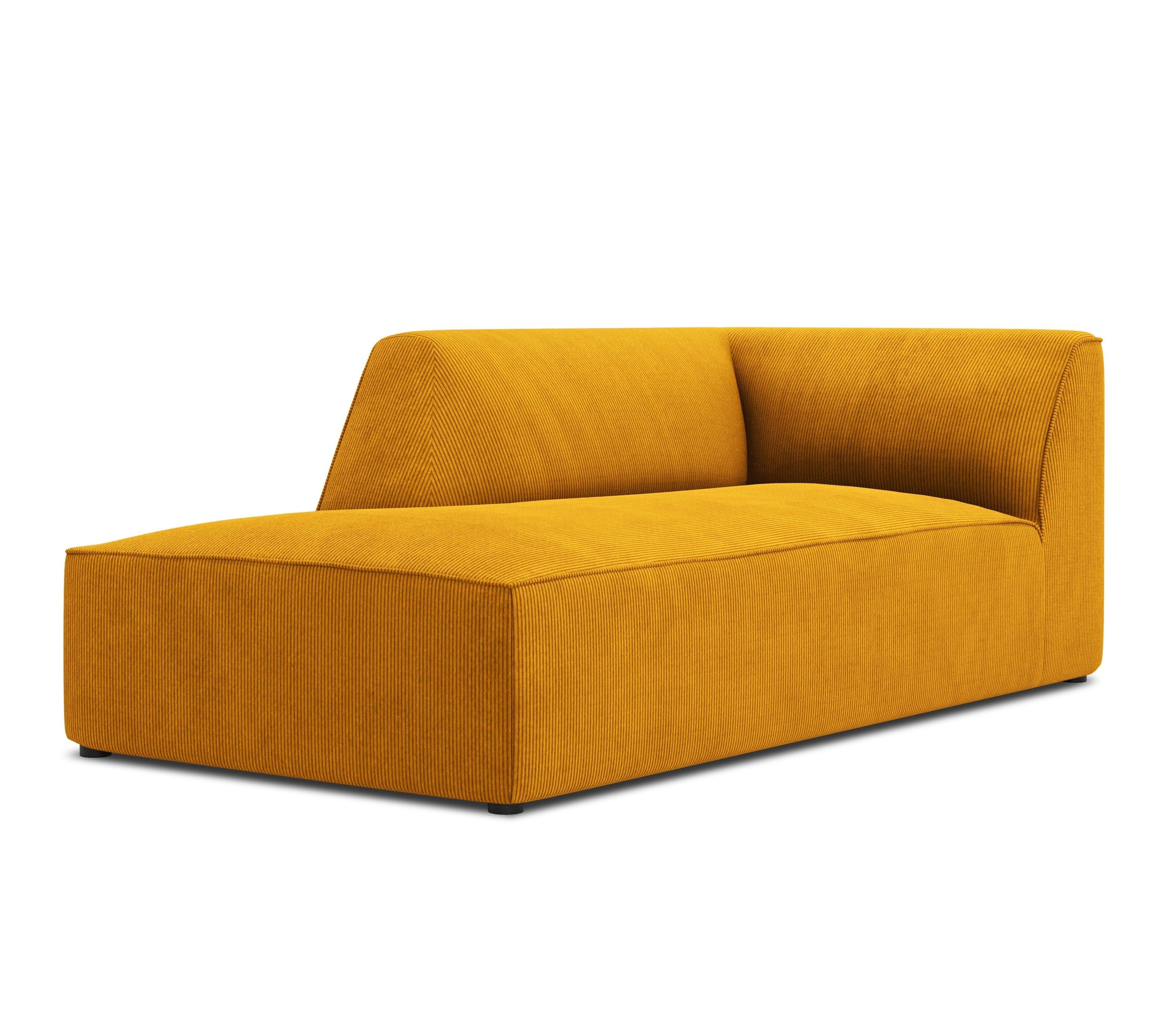 Szezlong sztruksowy lewostronny RUBY żółty Micadoni Eye on Design