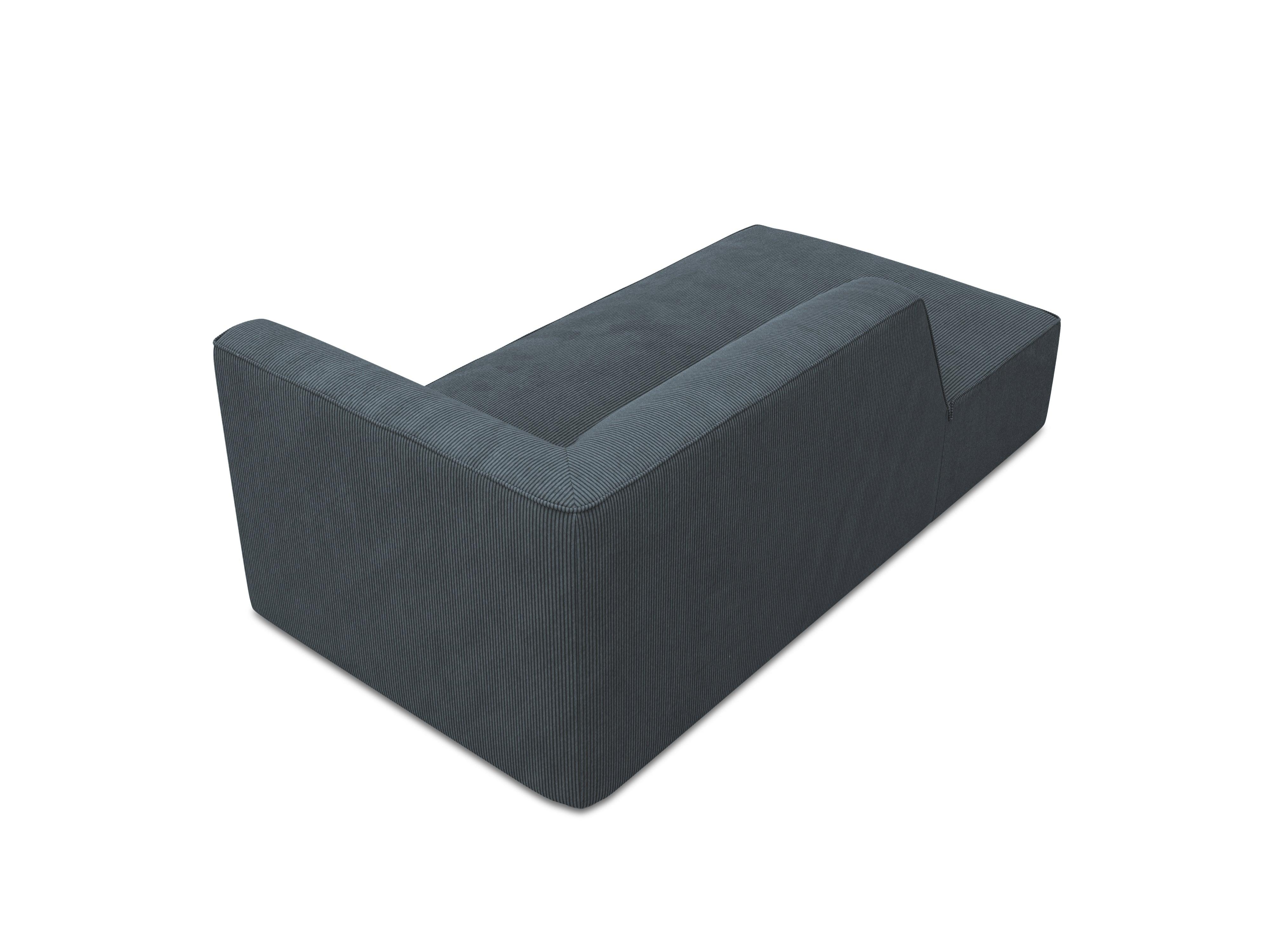 Szezlong sztruksowy lewostronny RUBY niebieski Micadoni Eye on Design