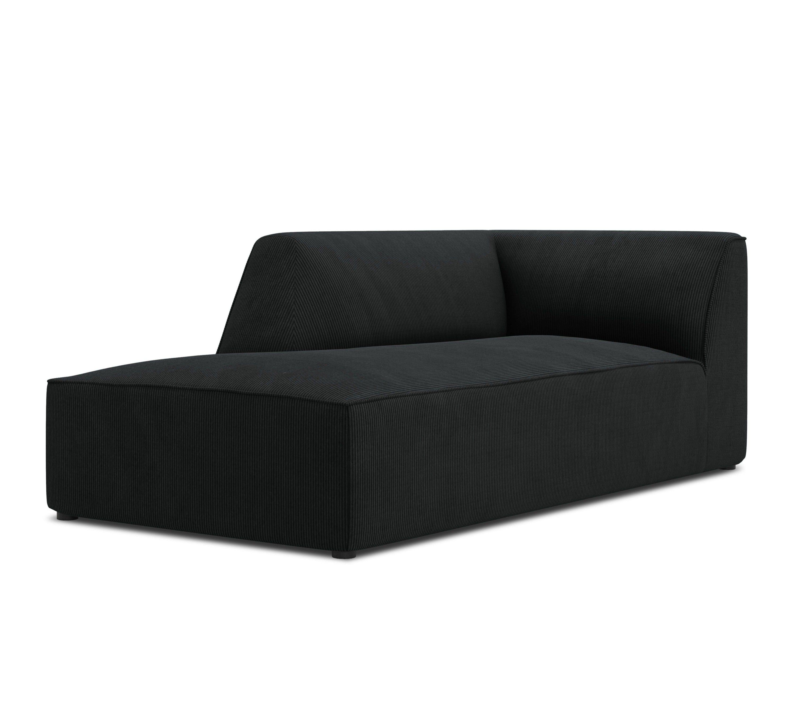 Szezlong sztruksowy lewostronny RUBY czarny Micadoni Eye on Design