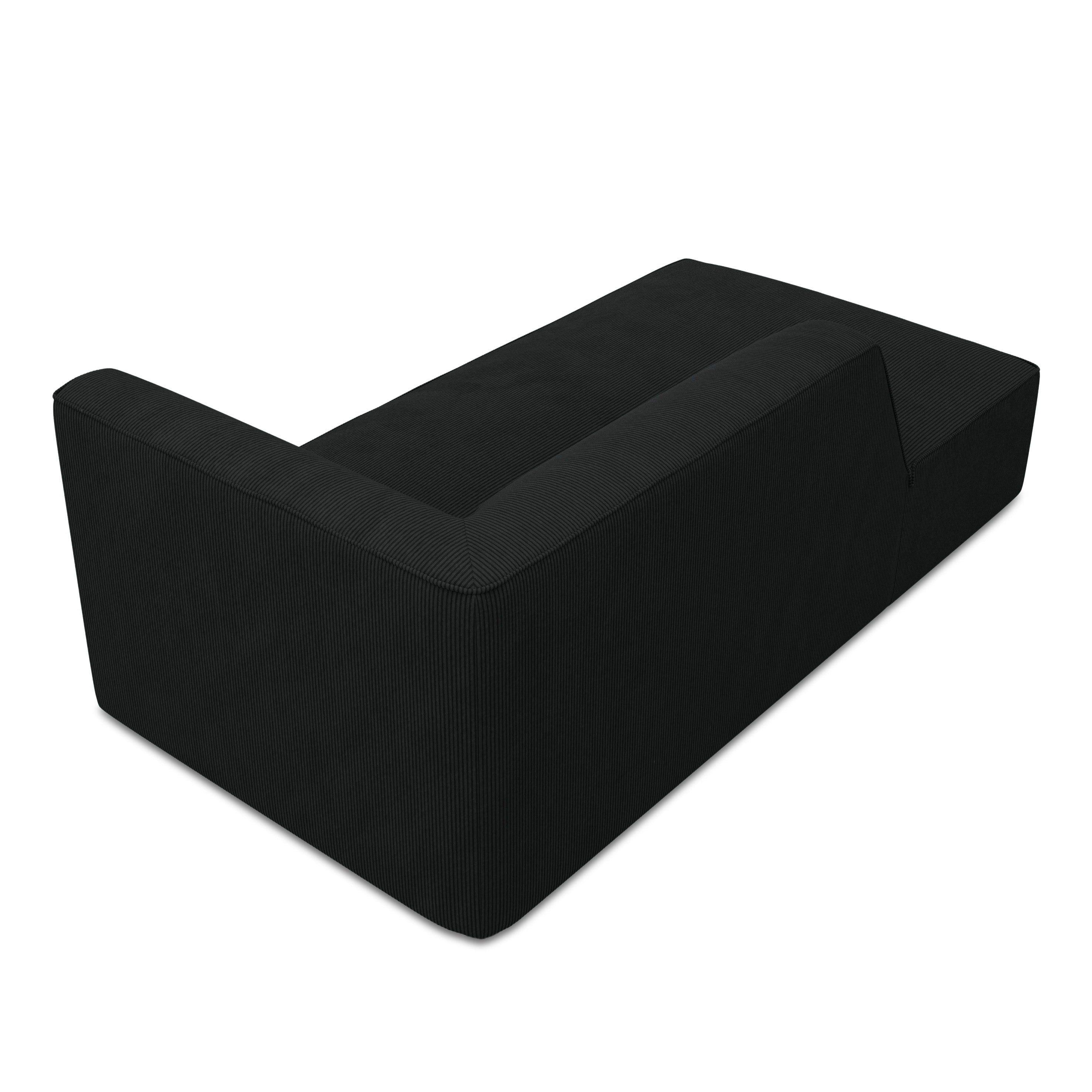 Szezlong sztruksowy lewostronny RUBY czarny Micadoni Eye on Design