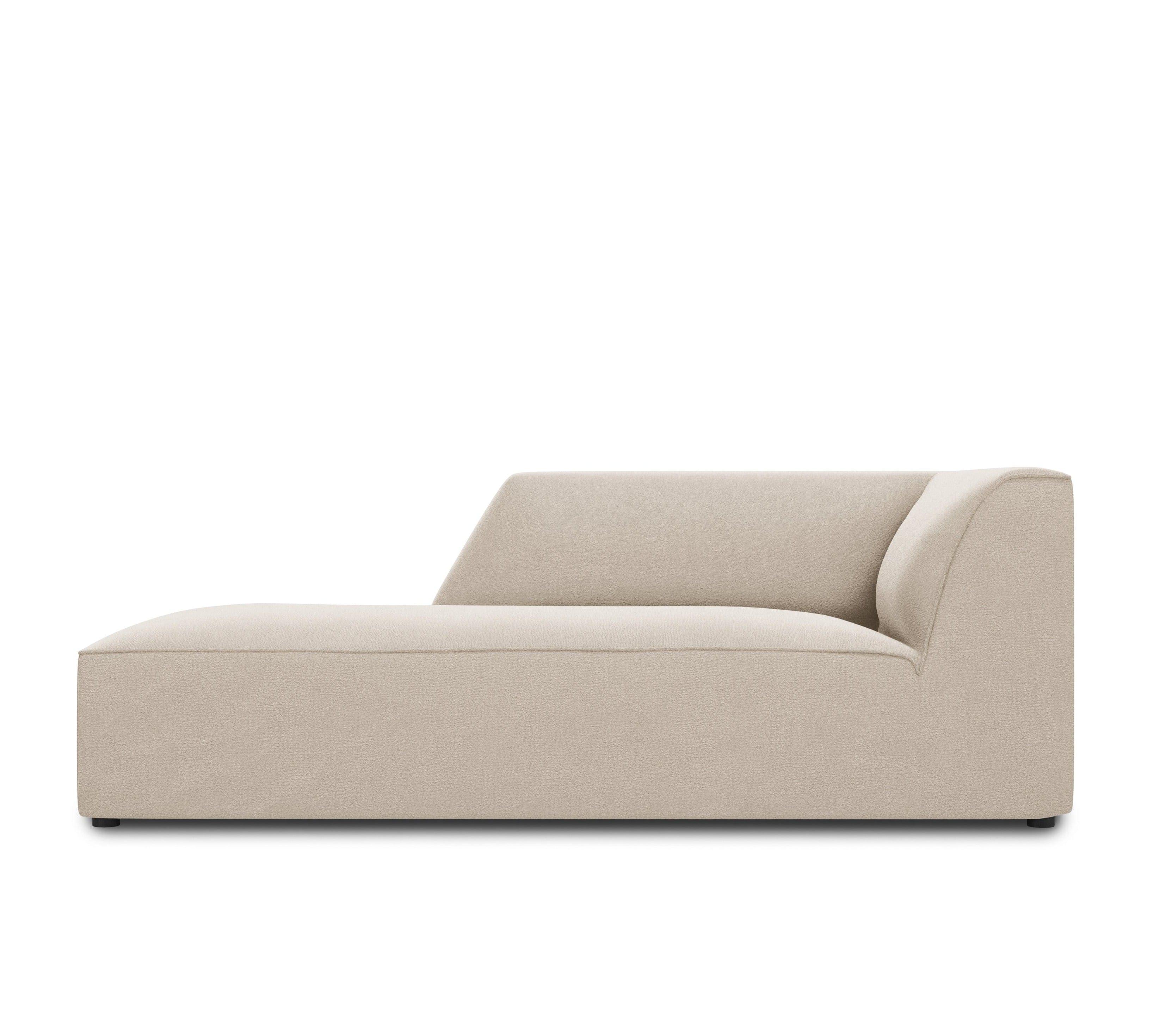 Szezlong aksamitny lewostronny RUBY beżowy Micadoni Eye on Design