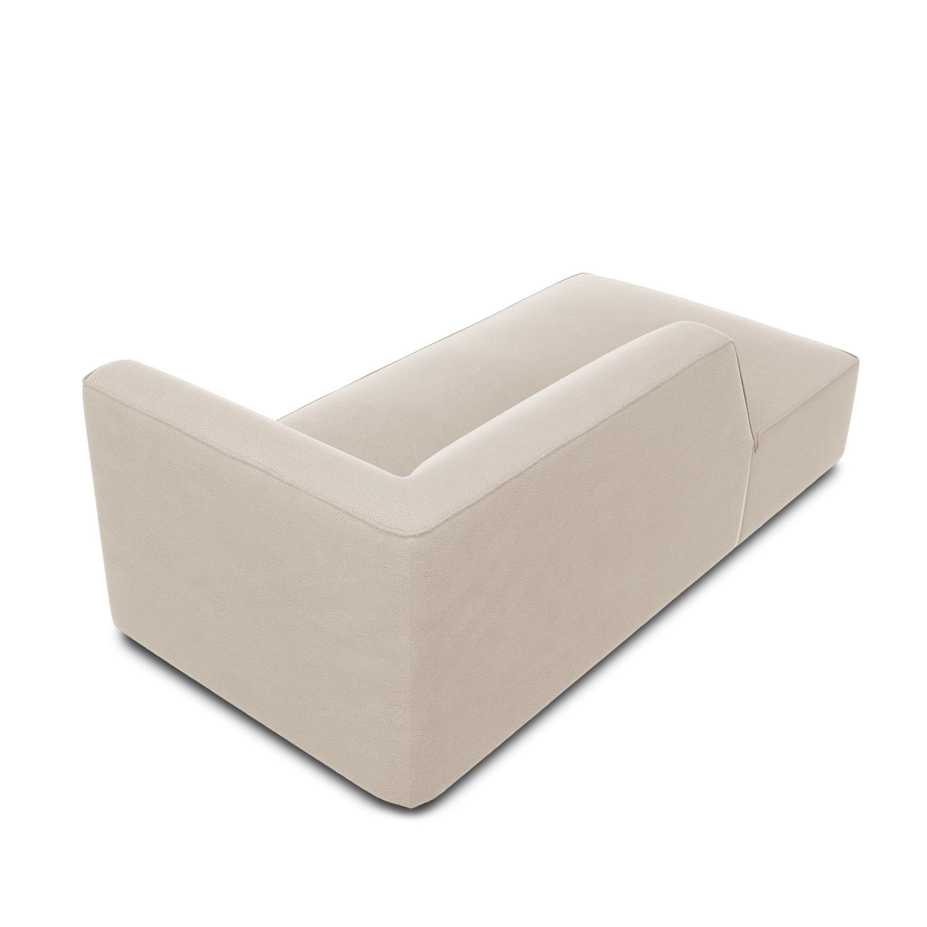 Szezlong aksamitny lewostronny RUBY beżowy Micadoni Eye on Design