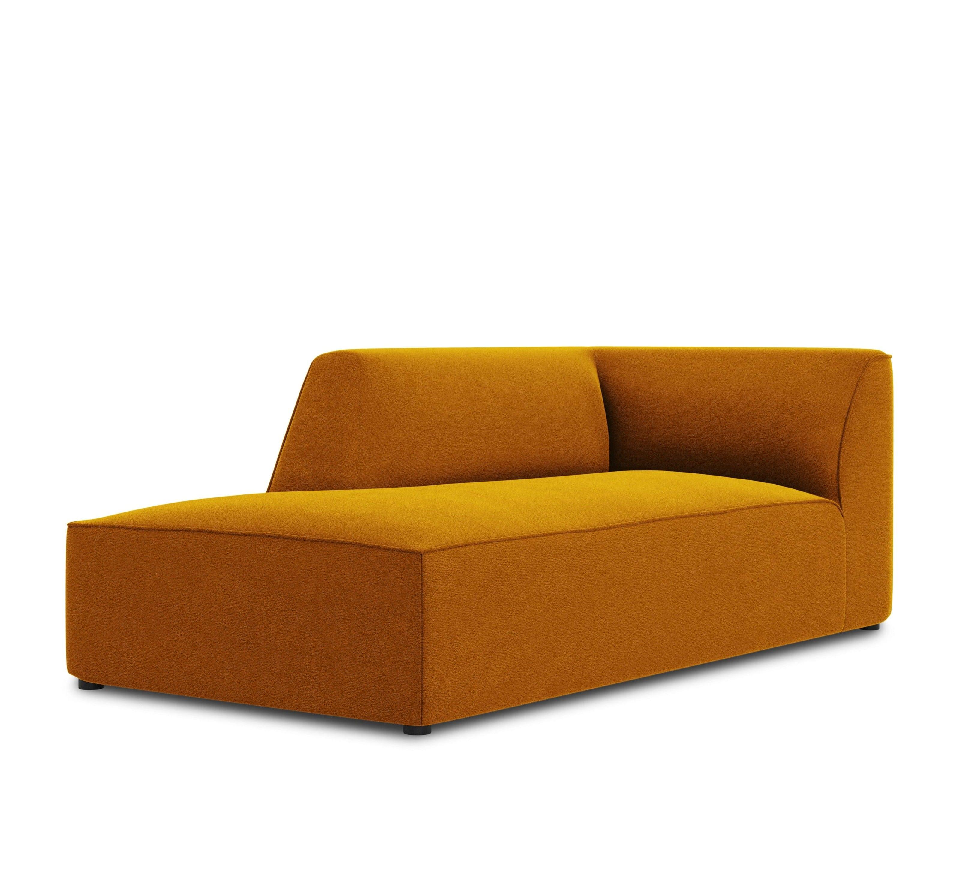 Szezlong aksamitny lewostronny RUBY żółty Micadoni Eye on Design