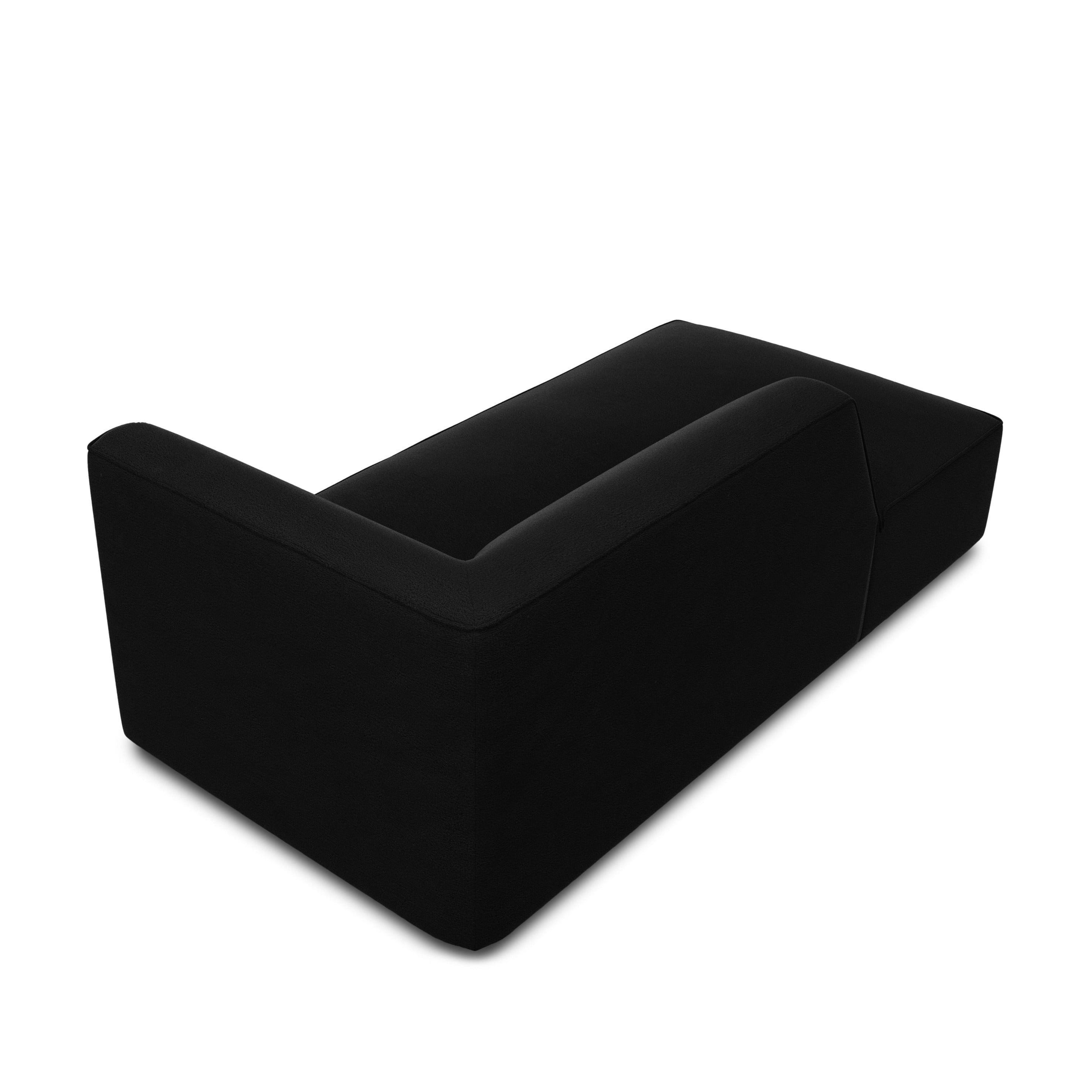 Szezlong aksamitny lewostronny RUBY czarny Micadoni Eye on Design