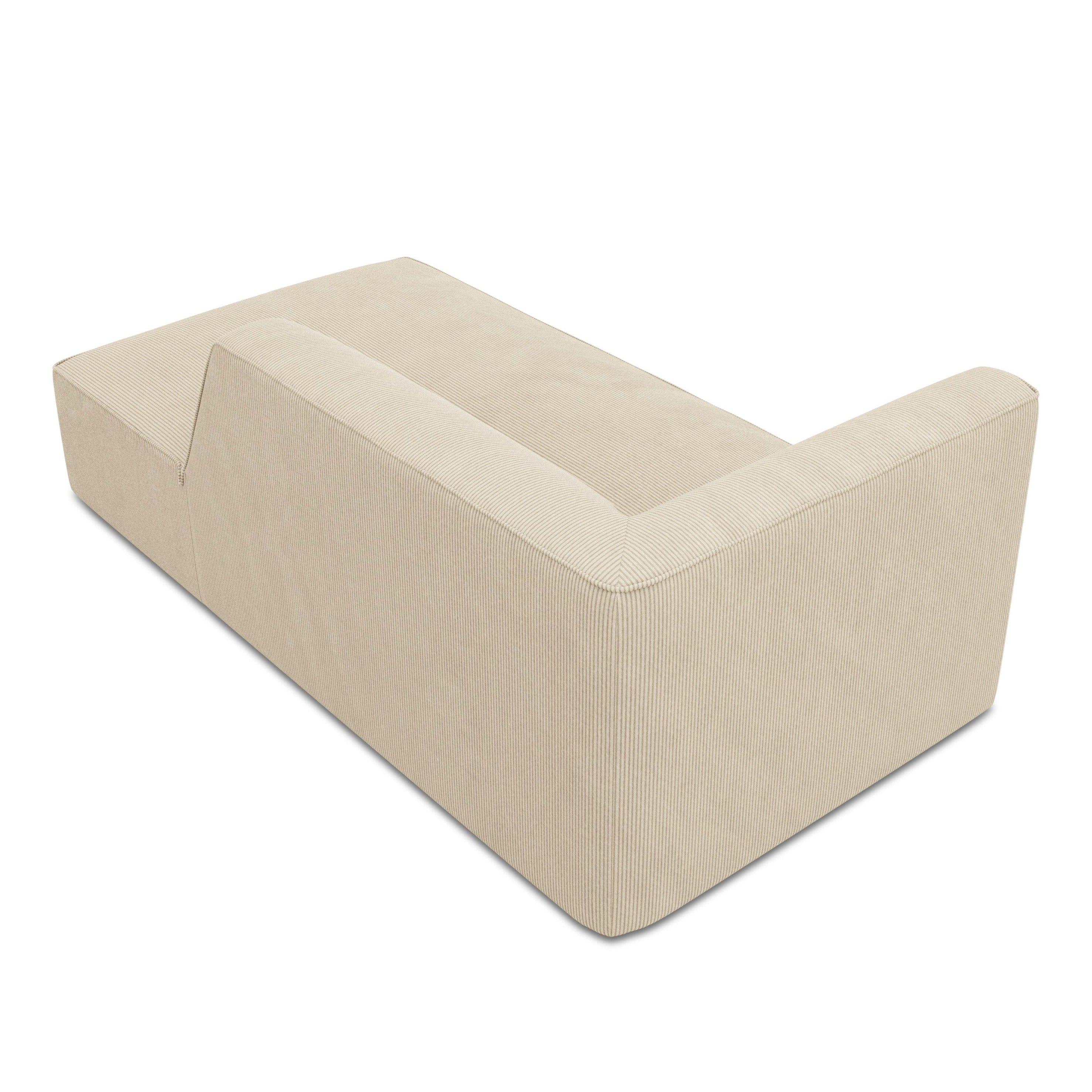 Szezlong sztruksowy prawostronny RUBY beżowy Micadoni Eye on Design