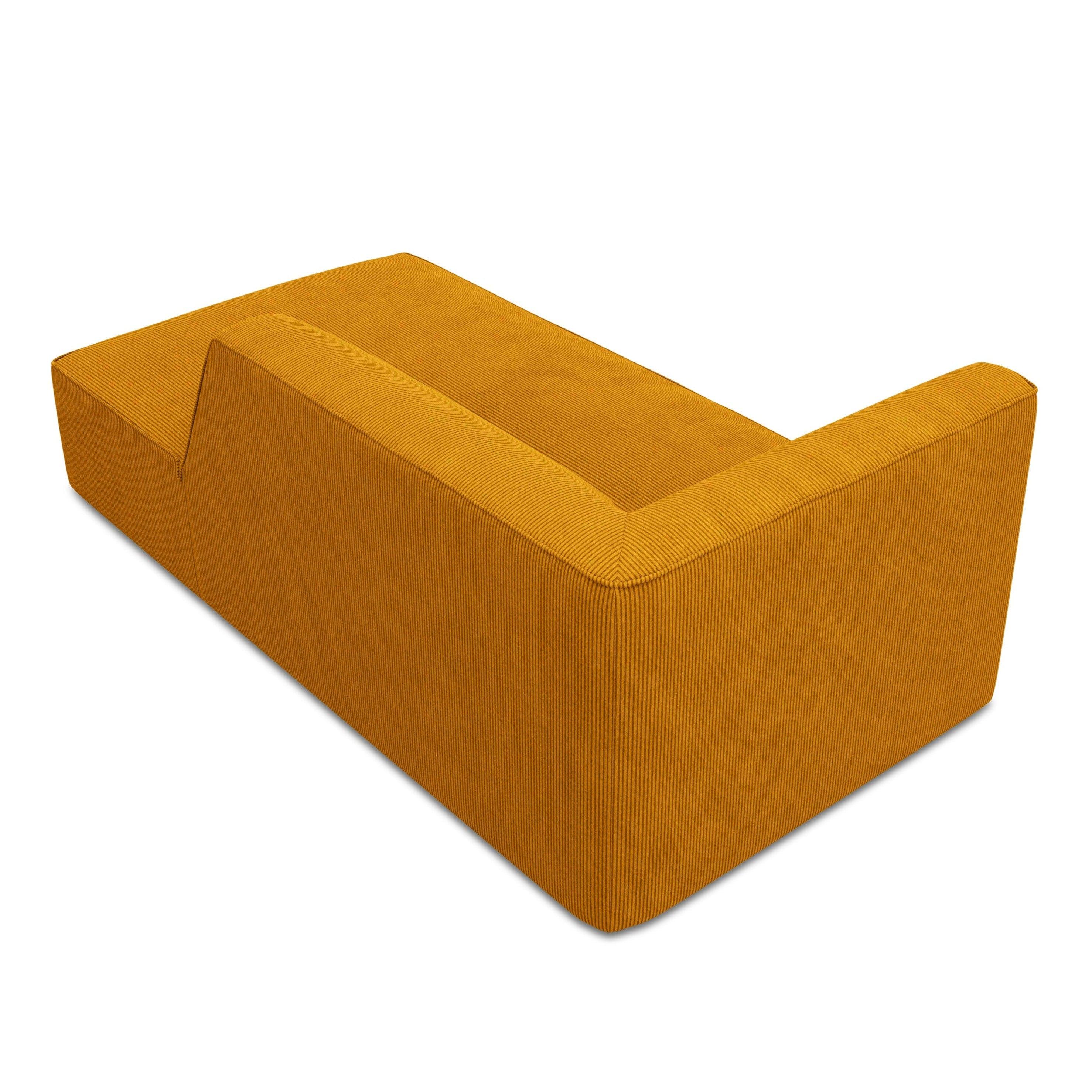 Szezlong sztruksowy prawostronny RUBY żółty Micadoni Eye on Design