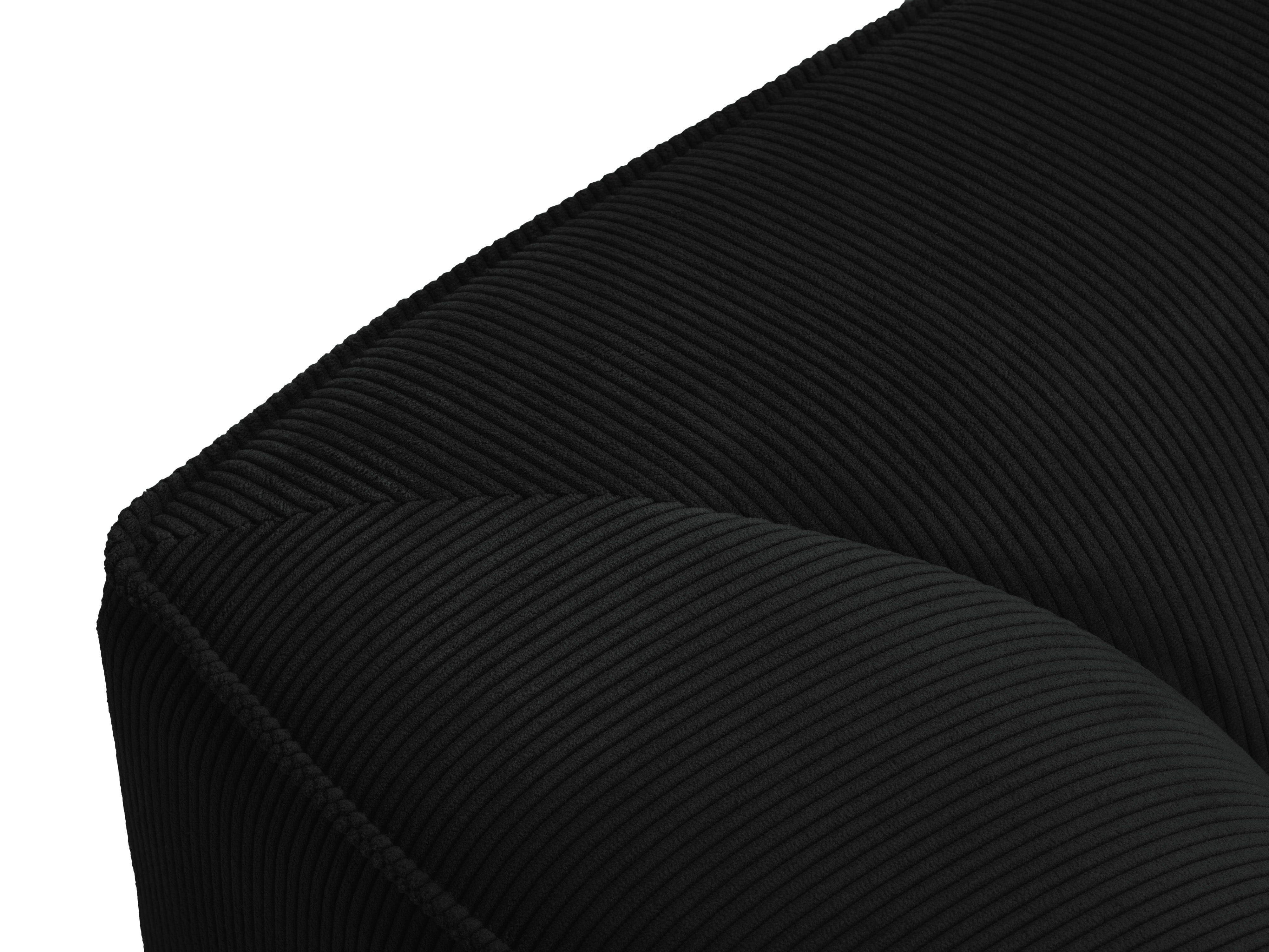 Szezlong sztruksowy prawostronny RUBY czarny Micadoni Eye on Design