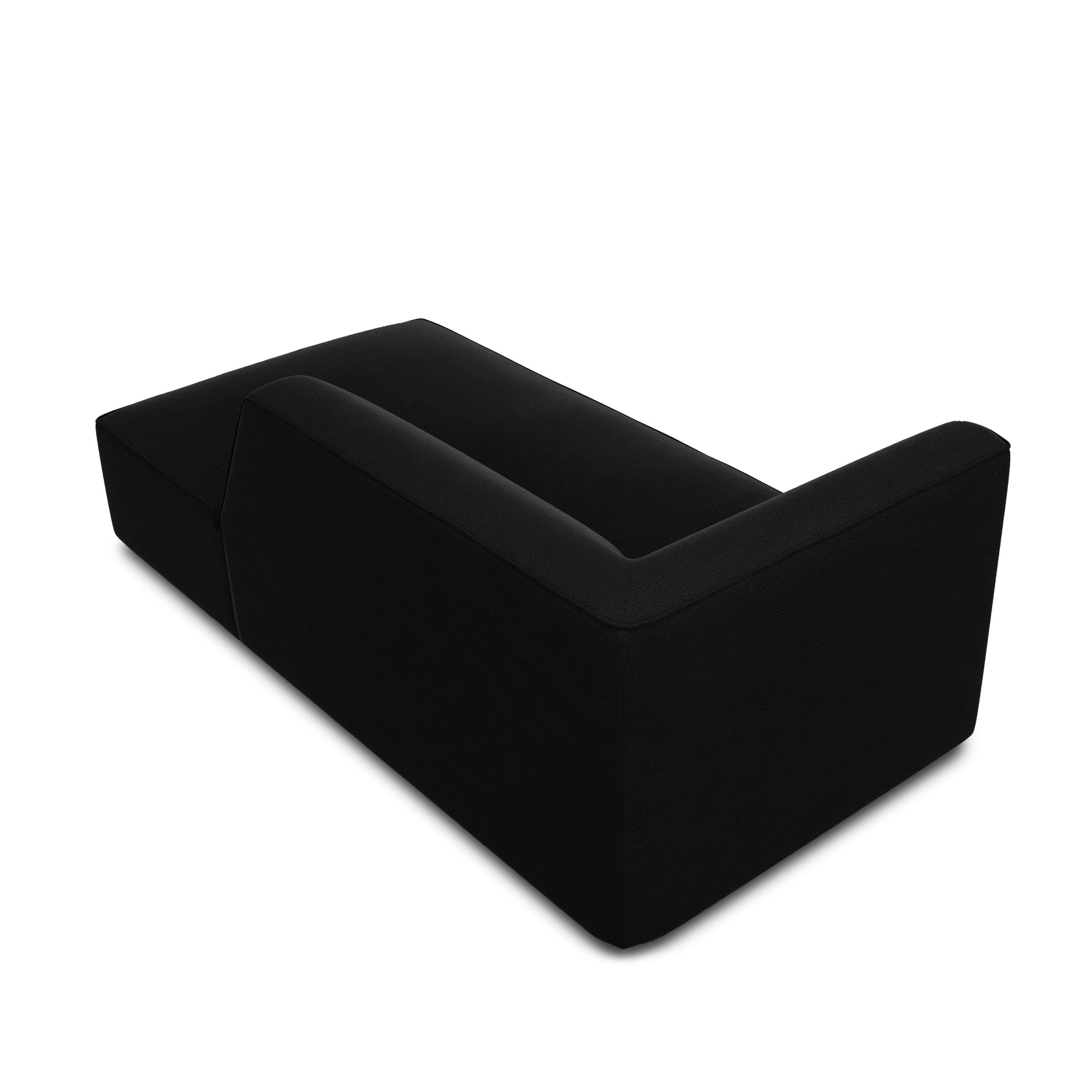 Szezlong aksamitny prawostronny RUBY czarny Micadoni Eye on Design